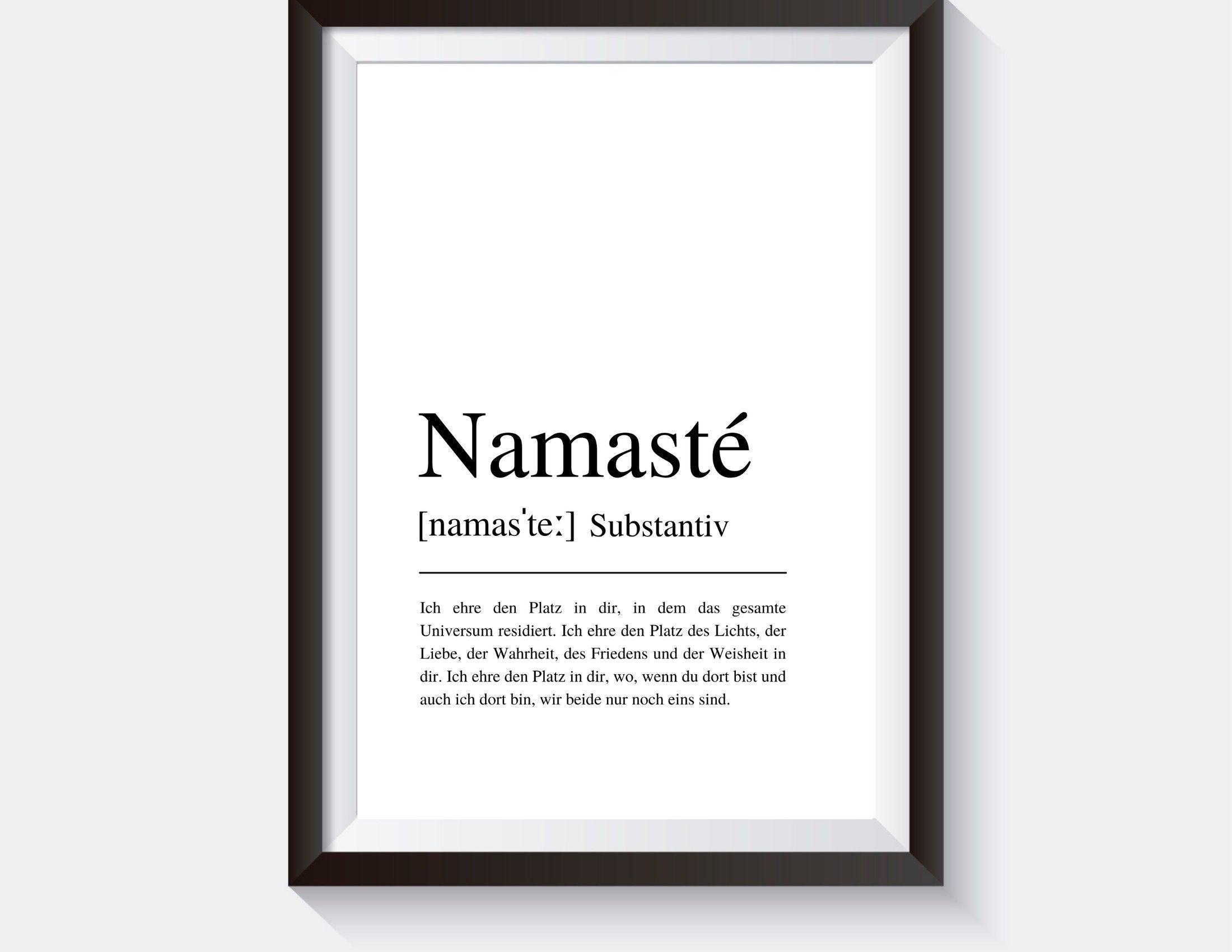 Poster | NAMASTÉ |Definition | Yoga Gruß - Roo's Gift Shop