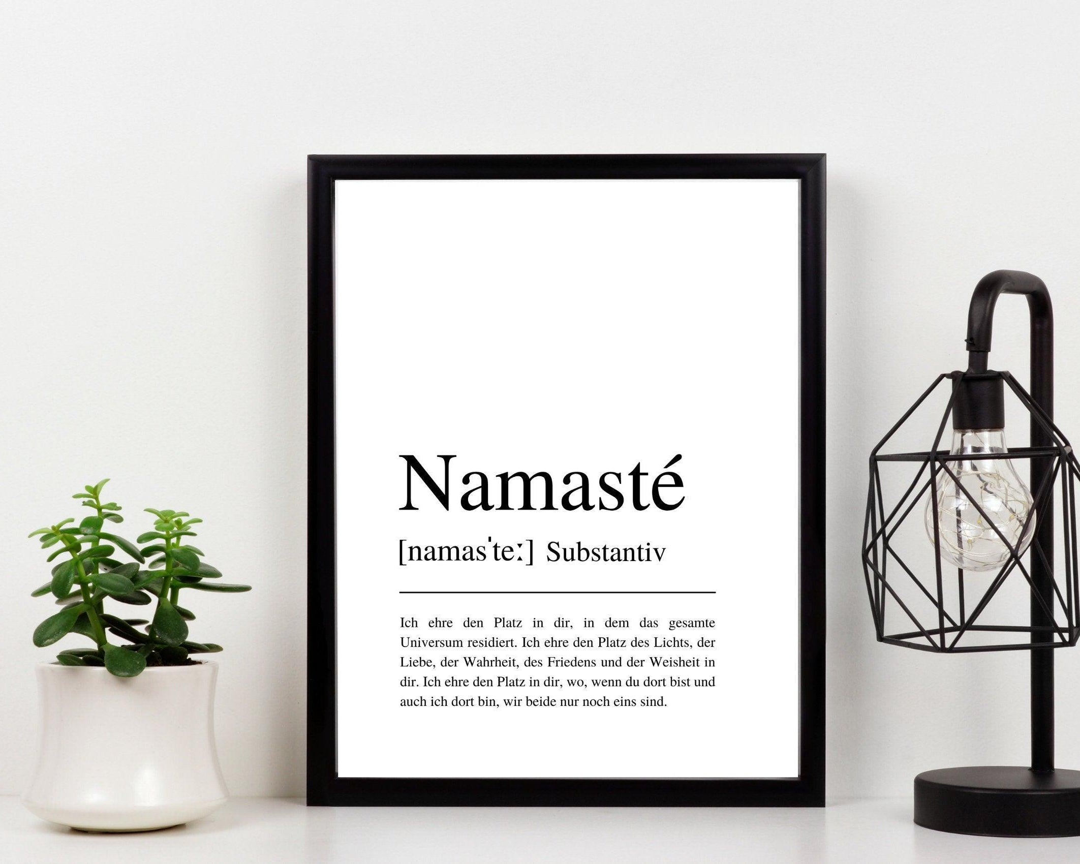 Poster | NAMASTÉ |Definition | Yoga Gruß - Roo's Gift Shop