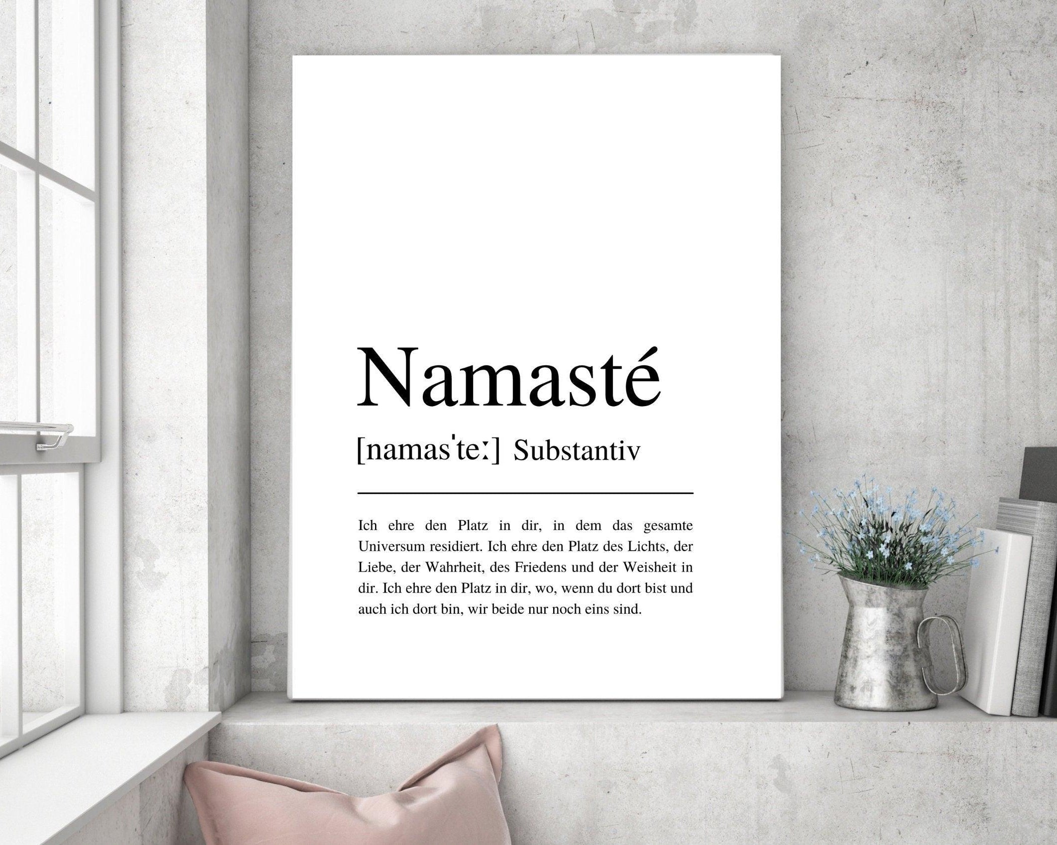 Poster | NAMASTÉ |Definition | Yoga Gruß - Roo's Gift Shop