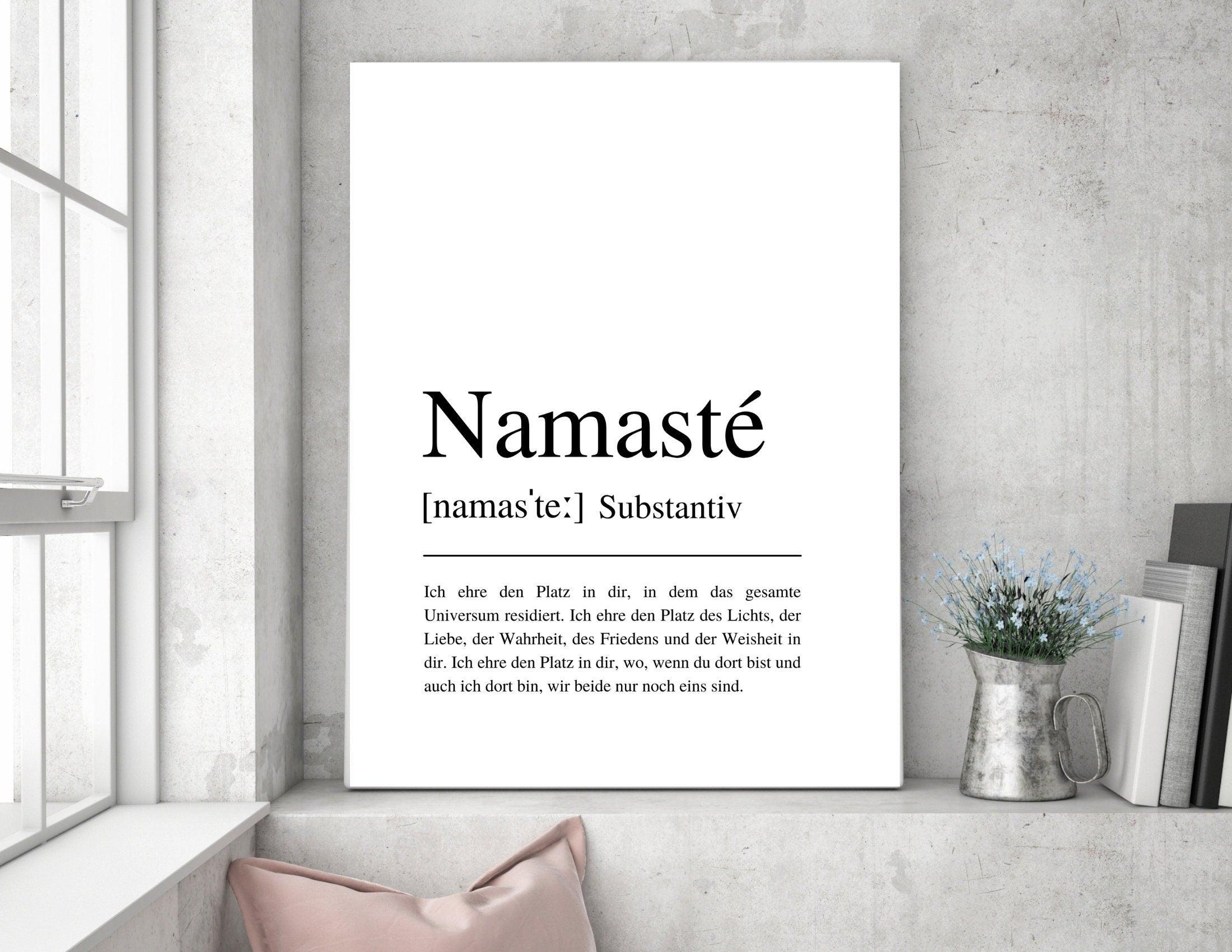 Poster | NAMASTÉ |Definition | Yoga Gruß - Roo's Gift Shop