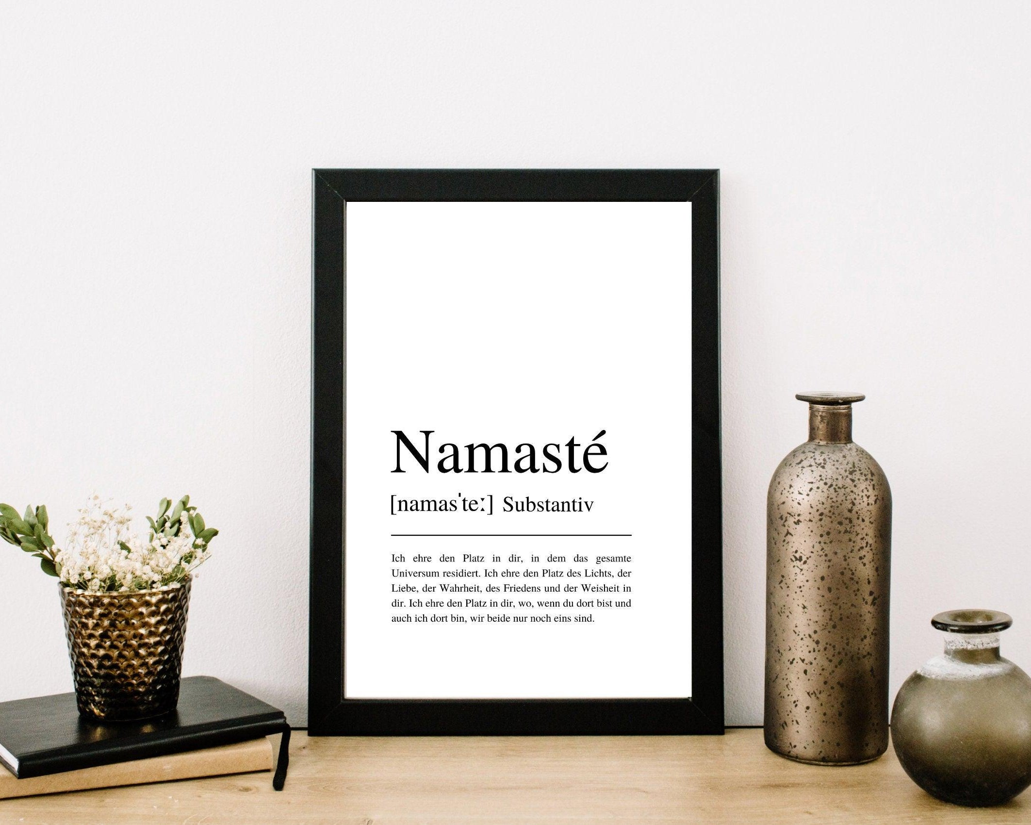 Poster | NAMASTÉ |Definition | Yoga Gruß - Roo's Gift Shop
