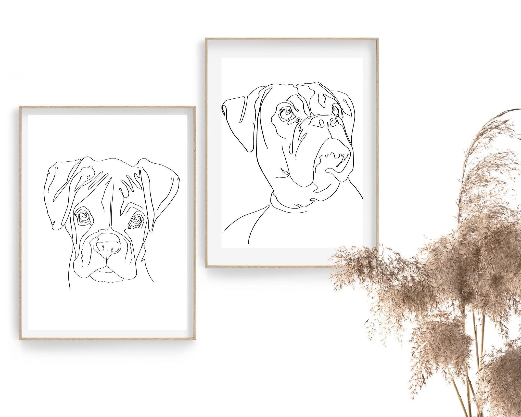 Poster | Portrait von Deinem Hund | One Line Art - Roo's Gift Shop