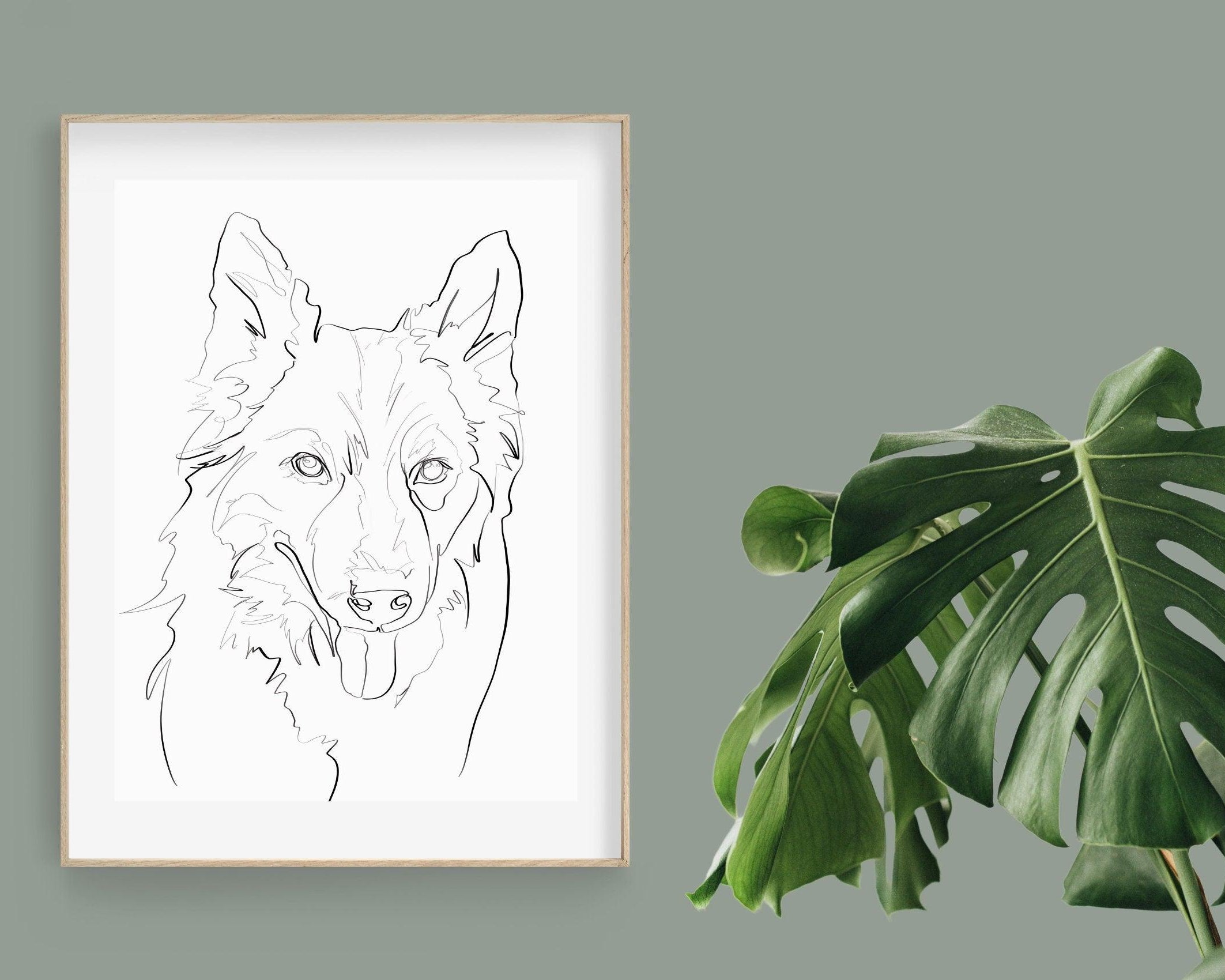 Poster | Portrait von Deinem Hund | One Line Art - Roo's Gift Shop