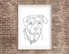 Poster | Portrait von Deinem Hund | One Line Art - Roo's Gift Shop