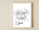 Poster | Portrait von Deinem Hund | One Line Art - Roo's Gift Shop