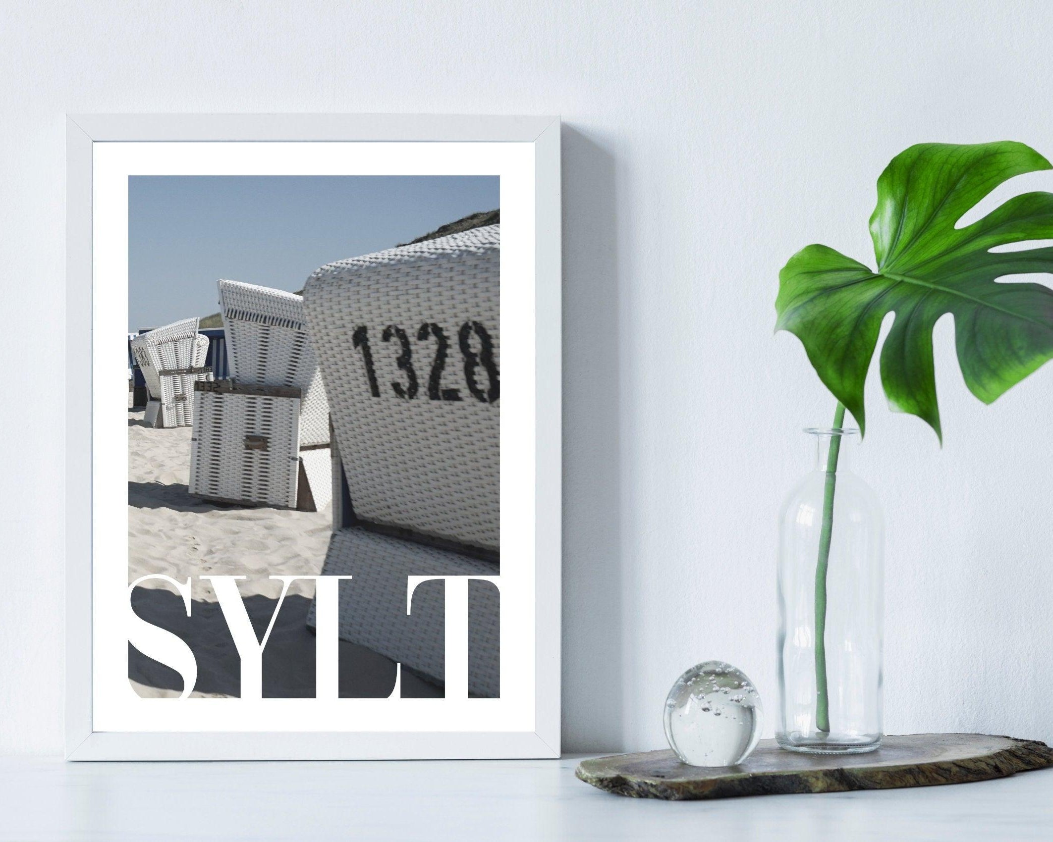 Poster | Sylt Strandkorb Leuchtturm - Roo's Gift Shop