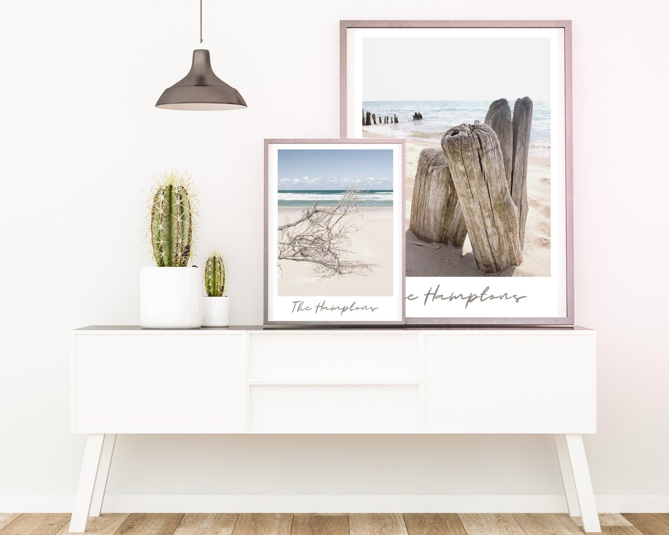 Poster | The Hamptons | Strand | Holz | Driftwood - Roo's Gift Shop