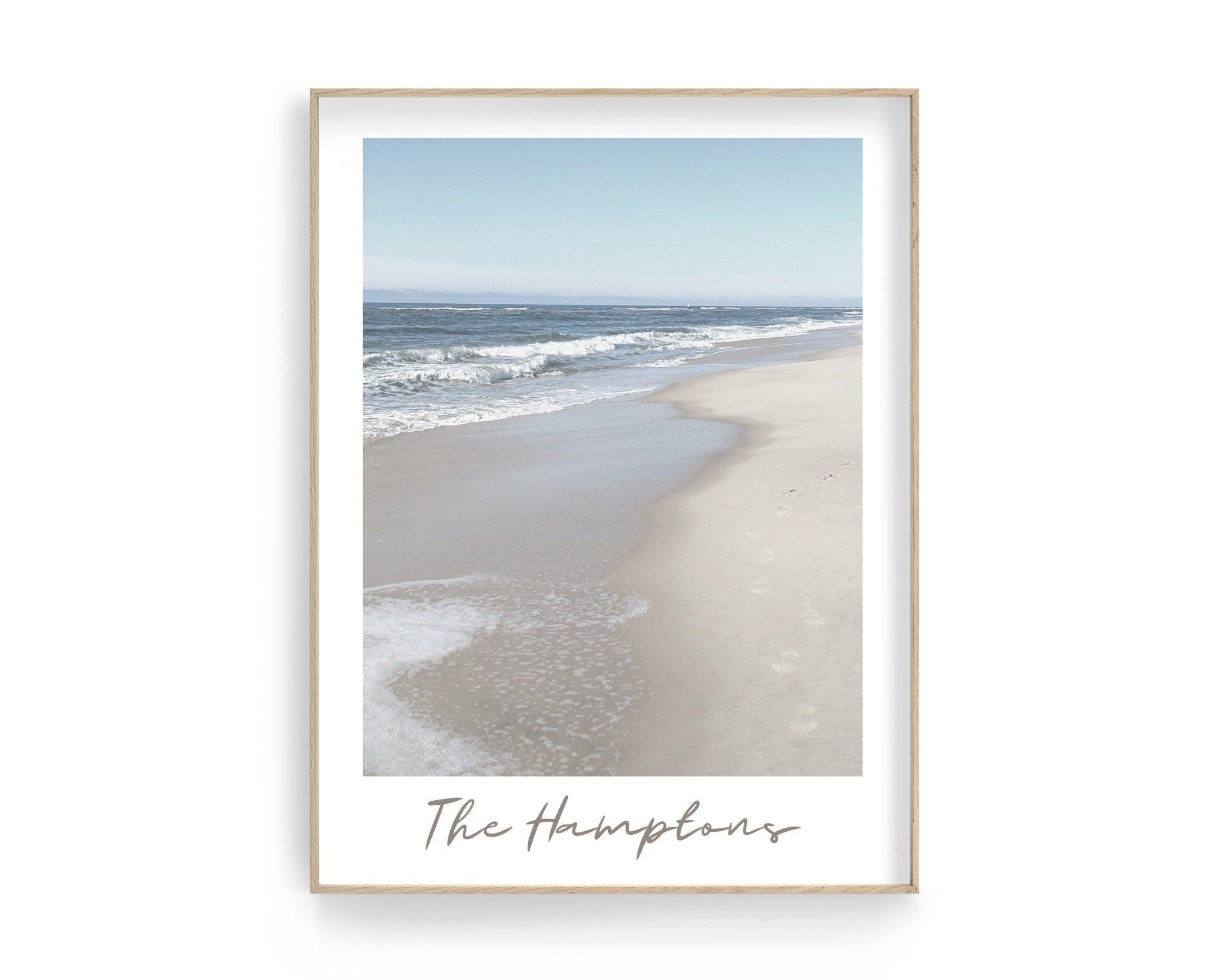 Poster | The Hamptons | Strand | Küstenlinie | Beachline - Roo's Gift Shop
