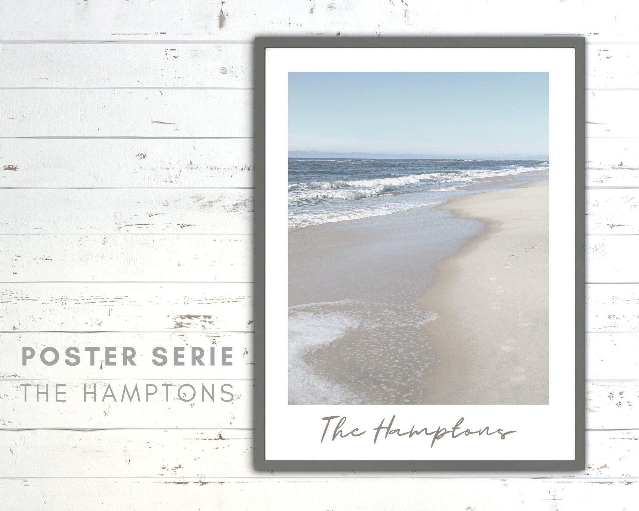 Poster | The Hamptons | Strand | Küstenlinie | Beachline - Roo's Gift Shop