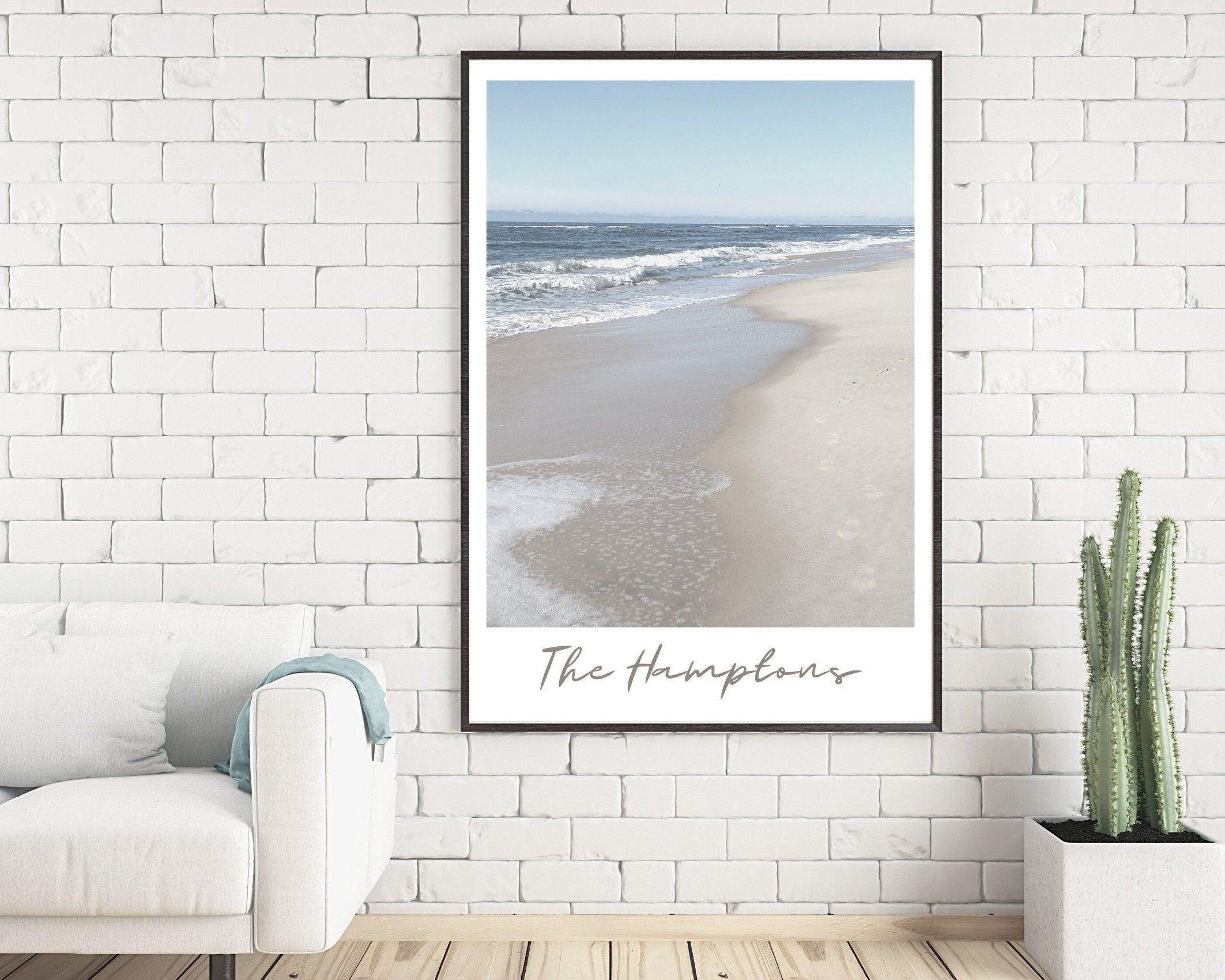 Poster | The Hamptons | Strand | Küstenlinie | Beachline - Roo's Gift Shop