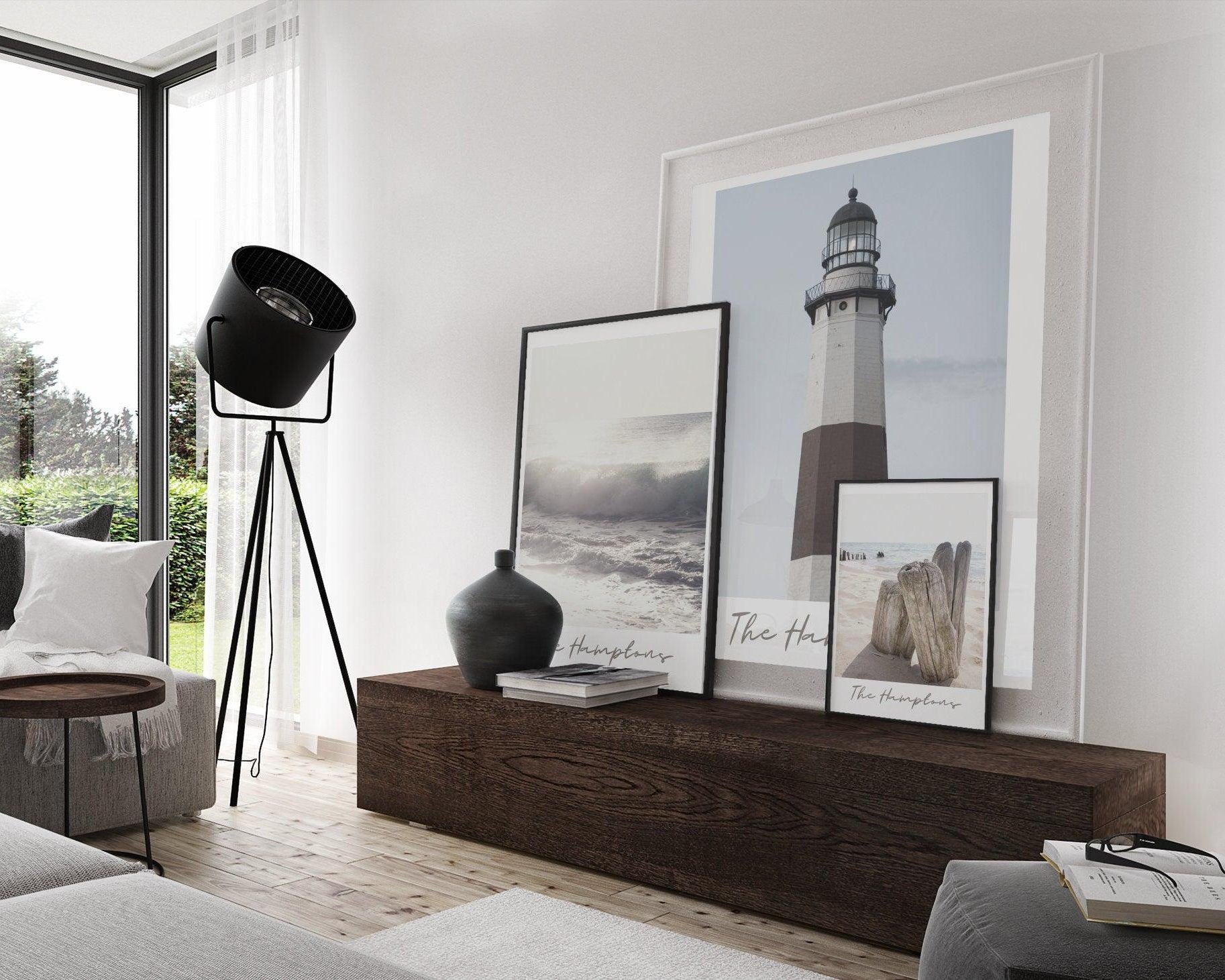 Poster | The Hamptons | Strand | Küstenlinie | Beachline - Roo's Gift Shop