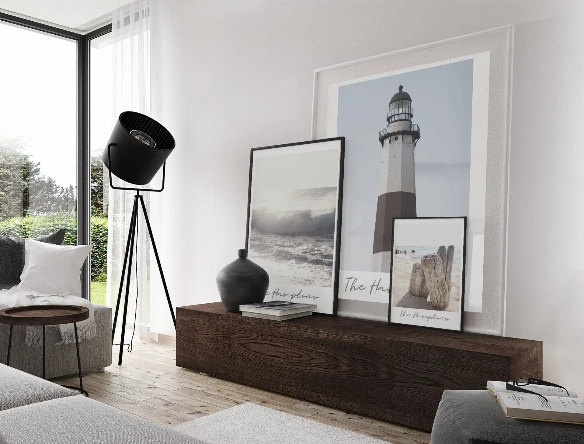 Poster | The Hamptons | Strand | Küstenlinie | Beachline - Roo's Gift Shop