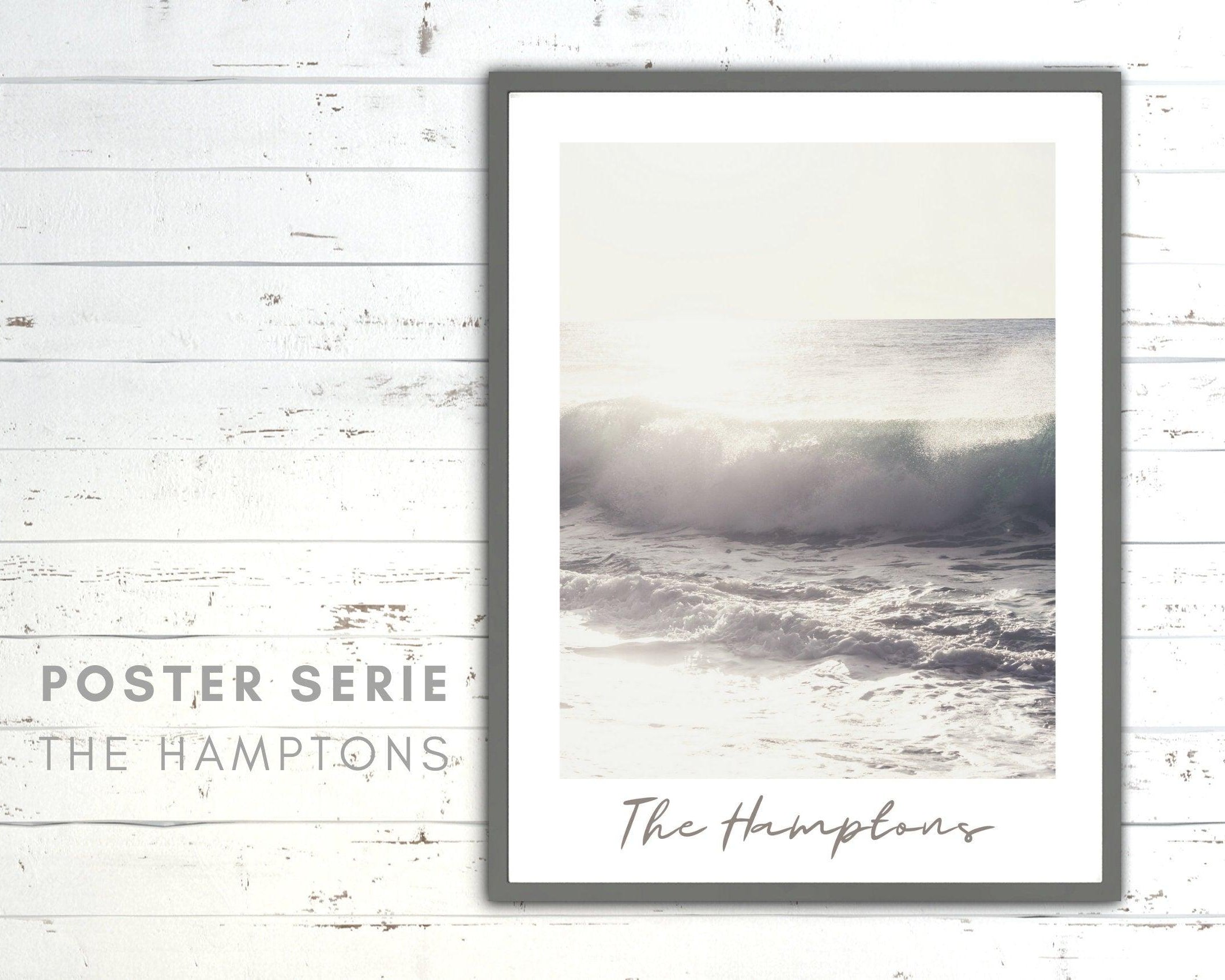 Poster | The Hamptons | Welle | Meer - Roo's Gift Shop