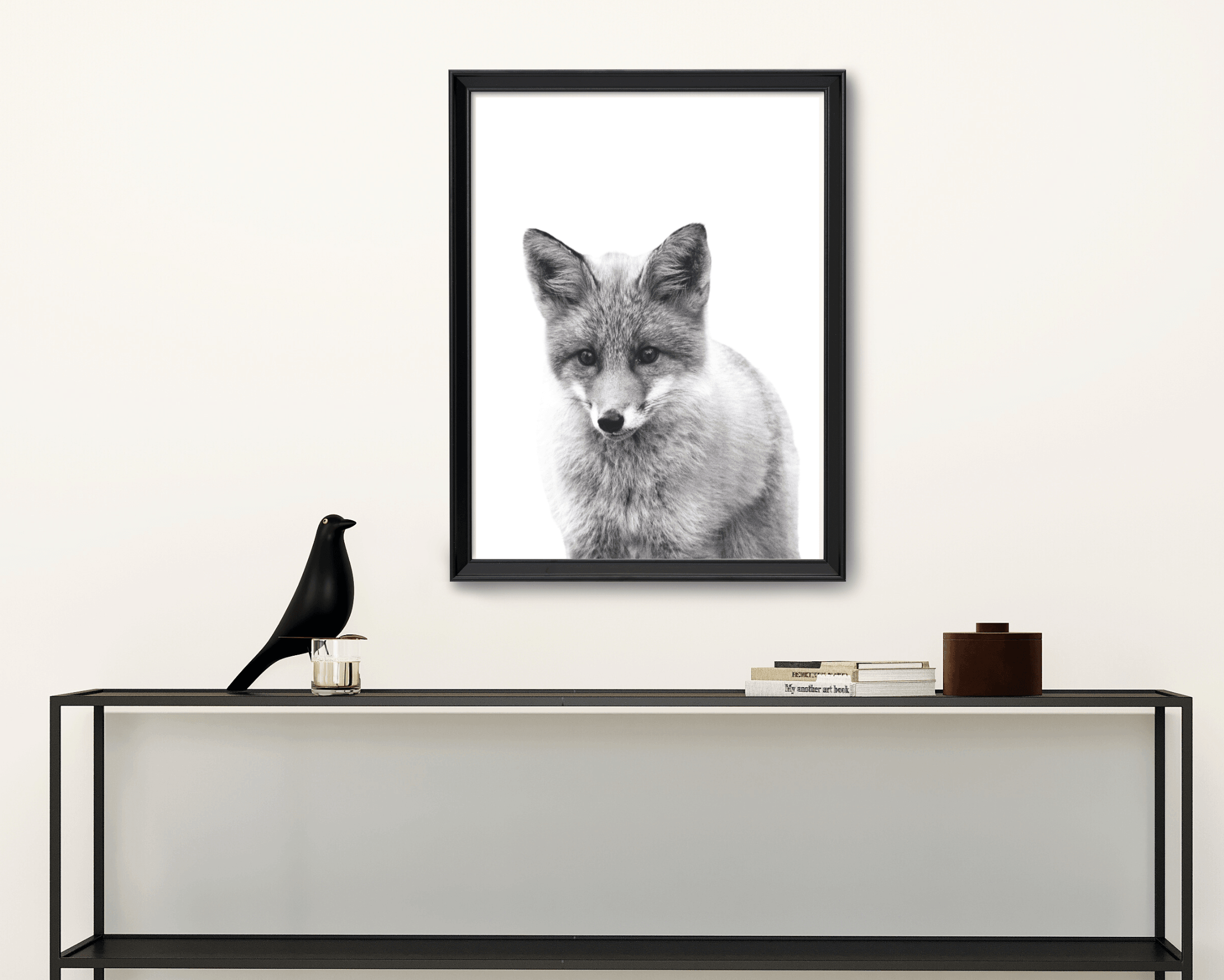 Poster | Tierposter Fuchs | schwarz weiß - Roo's Gift Shop