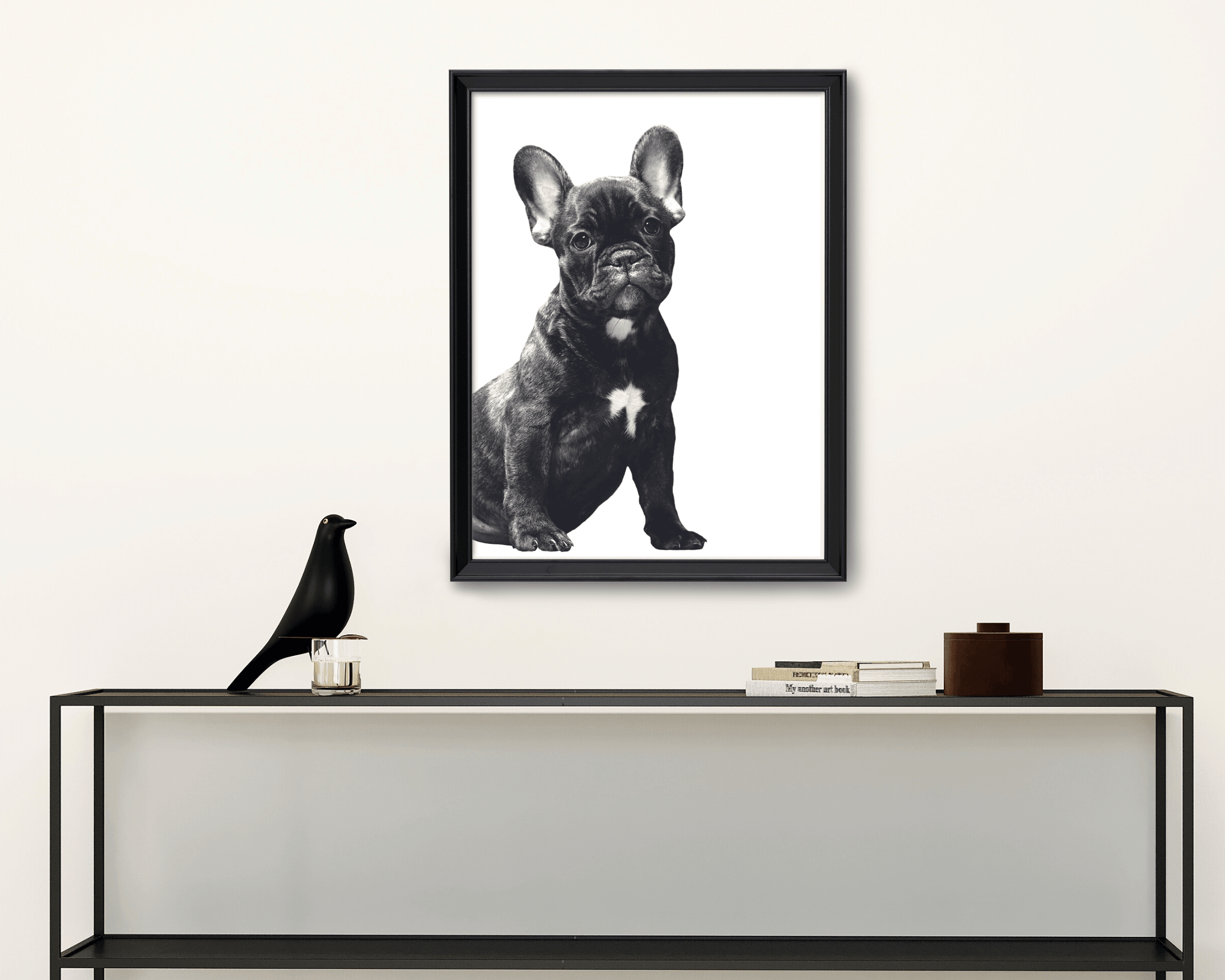 Poster | Tierposter Hund | schwarz weiß | French Bulldogge Frenchie - Roo's Gift Shop