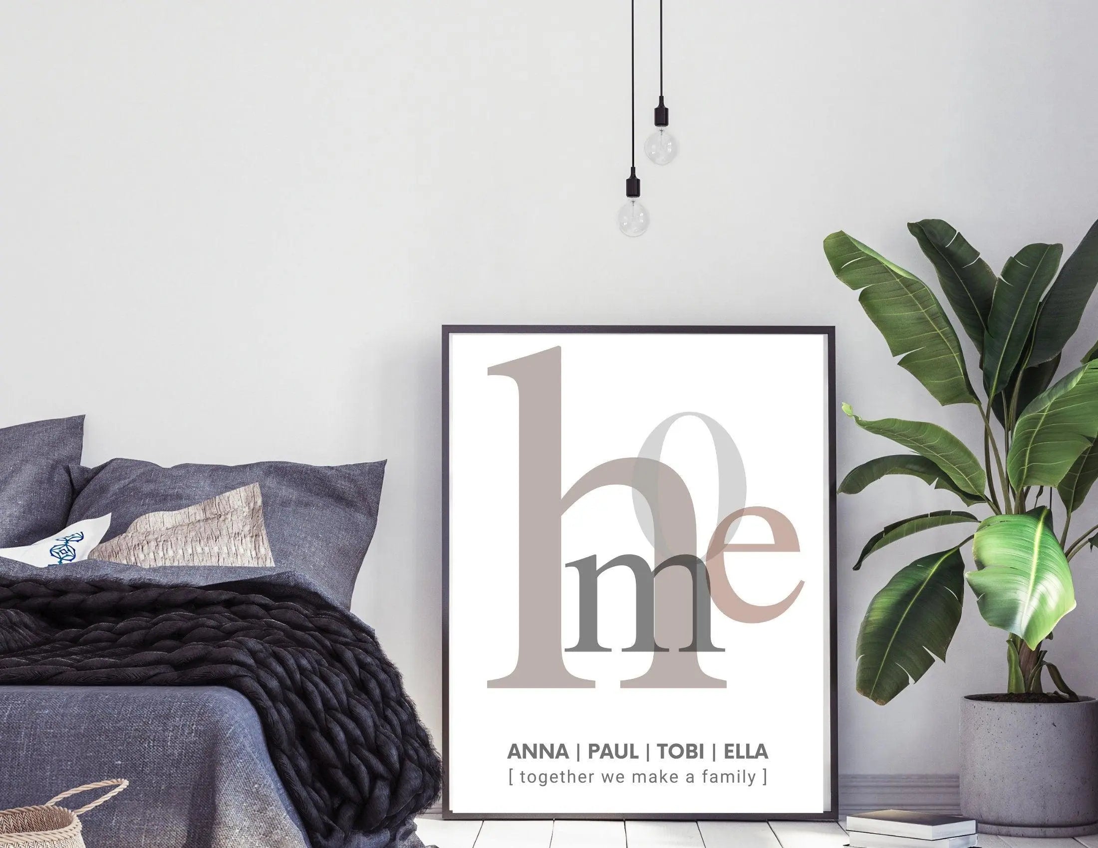 Poster | Typografie HOME | Familie | personalisierbar - Roo's Gift Shop