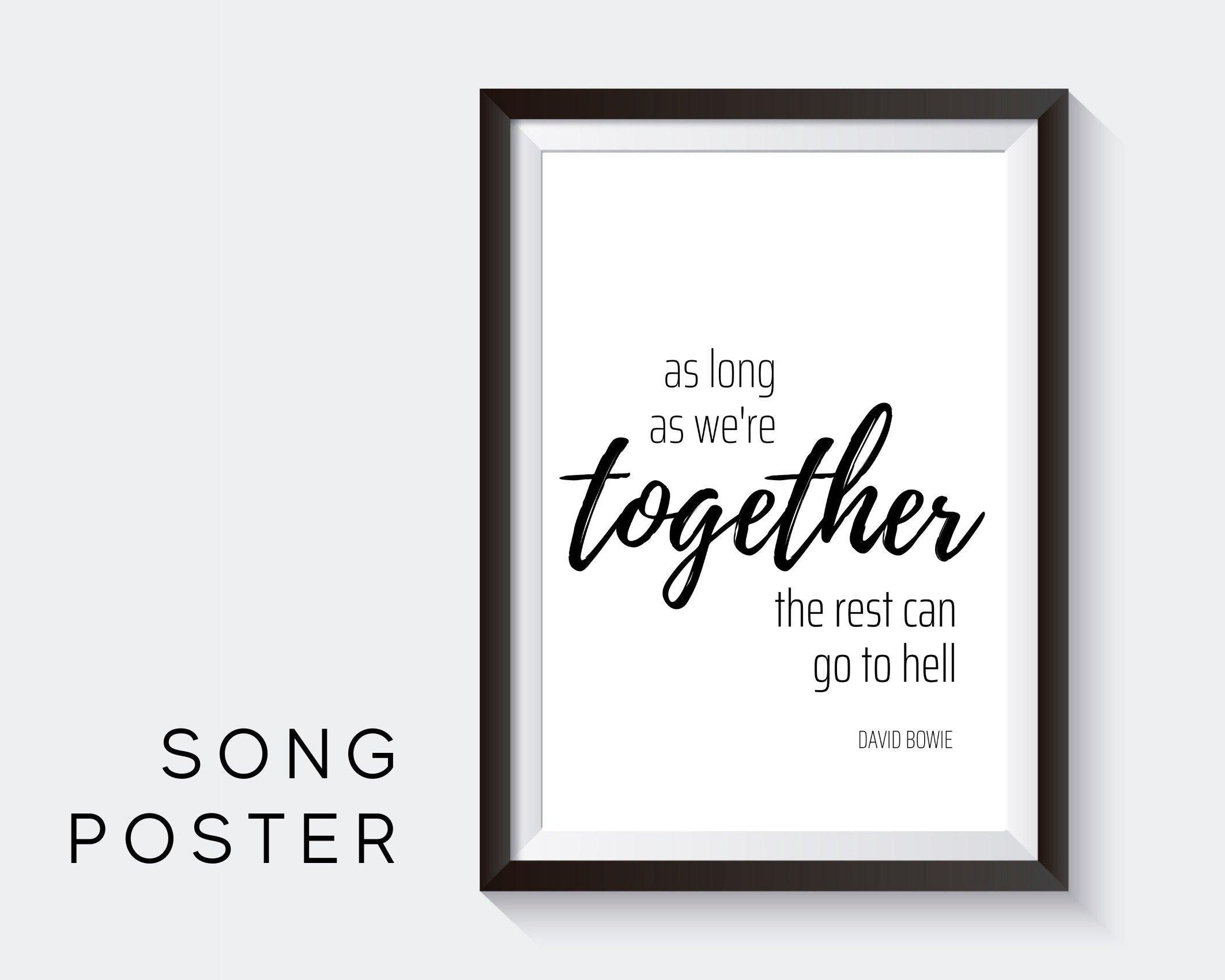 Poster Songtext | David Bowie | Absolute Beginners - Roo's Gift Shop