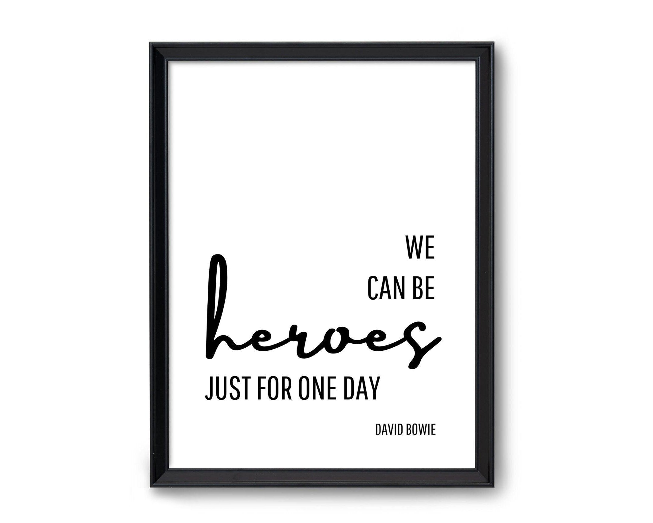 Poster Songtext | Heroes | David Bowie - Roo's Gift Shop