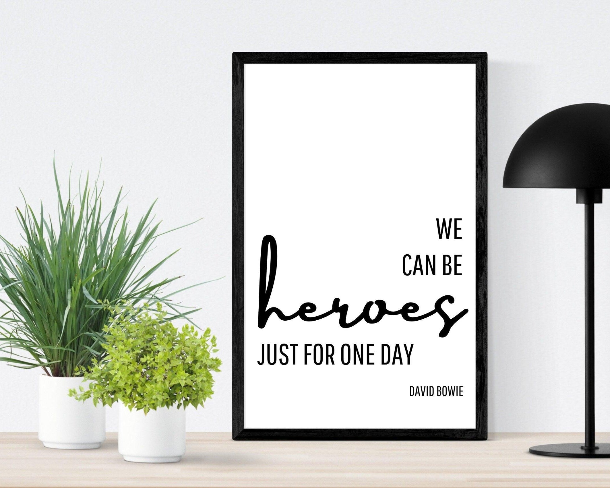 Poster Songtext | Heroes | David Bowie - Roo's Gift Shop