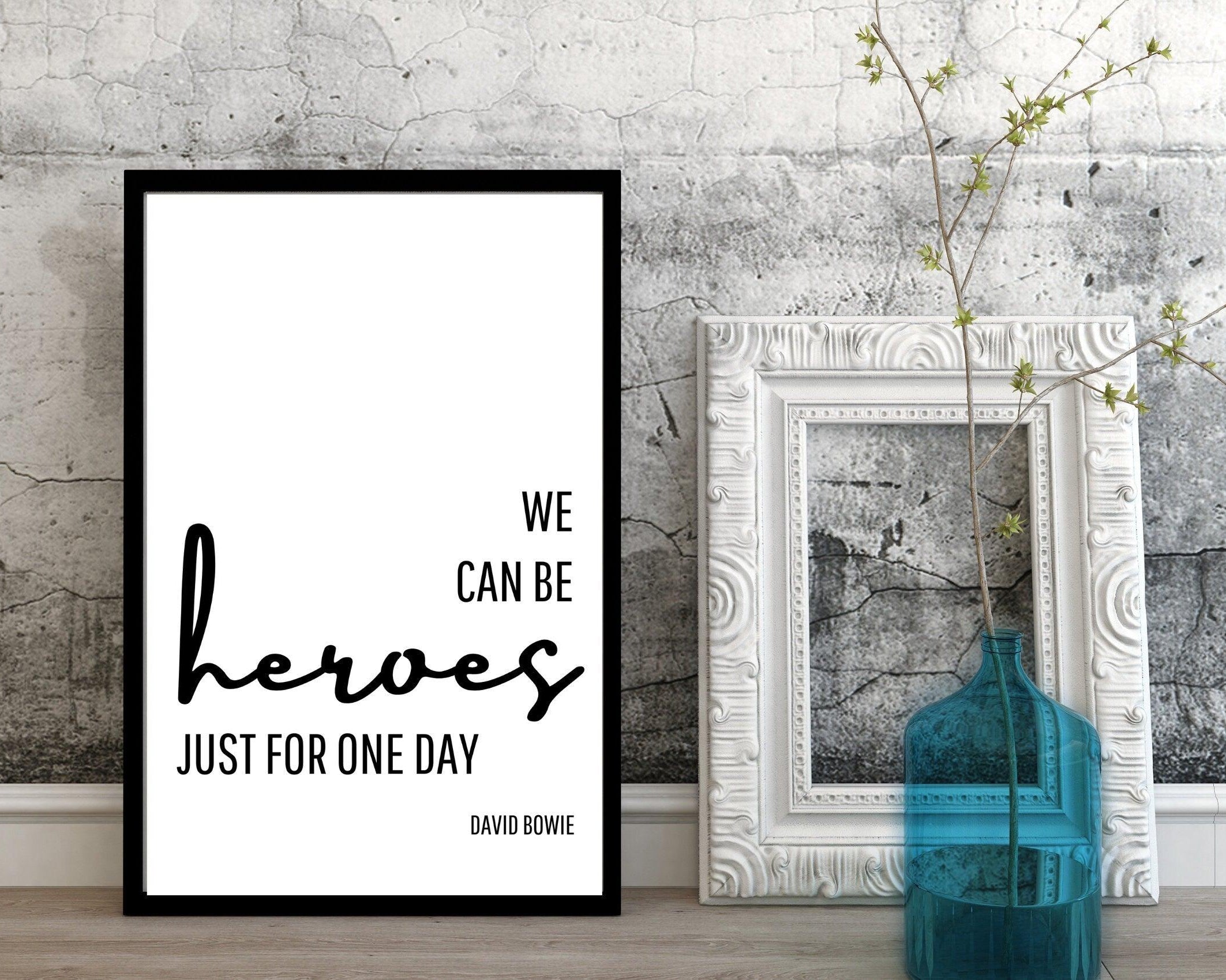 Poster Songtext | Heroes | David Bowie - Roo's Gift Shop