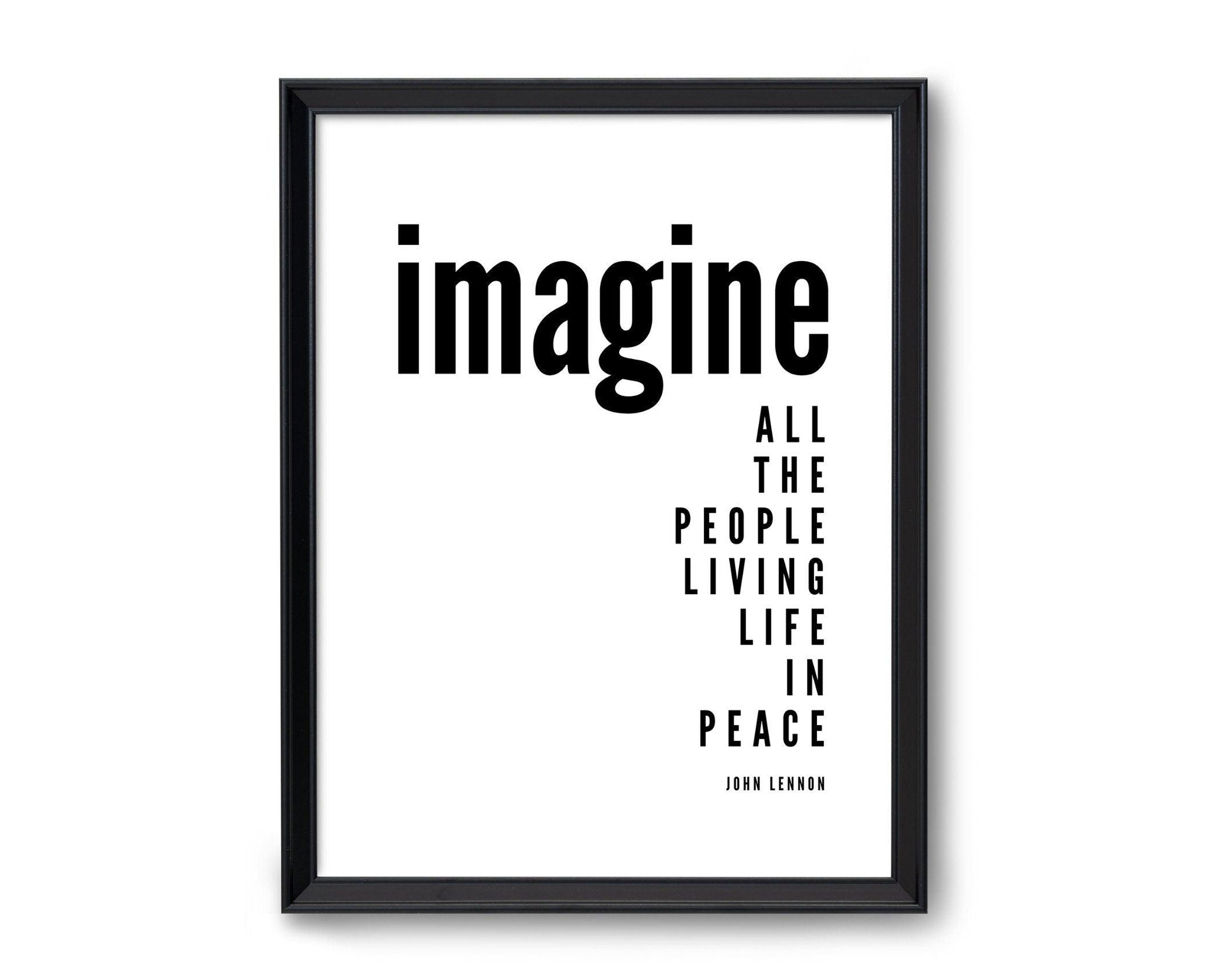 Poster Songtext | Imagine | John Lennon | Peace - Roo's Gift Shop