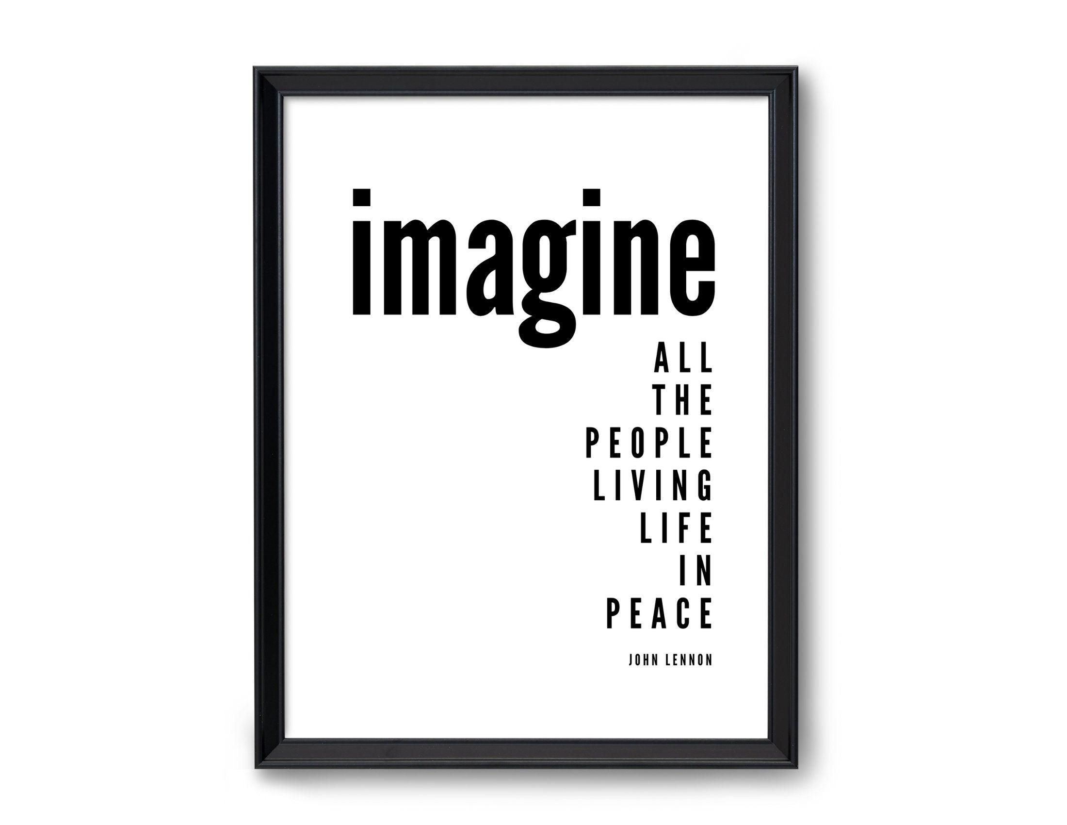 Poster Songtext | Imagine | John Lennon | Peace - Roo's Gift Shop