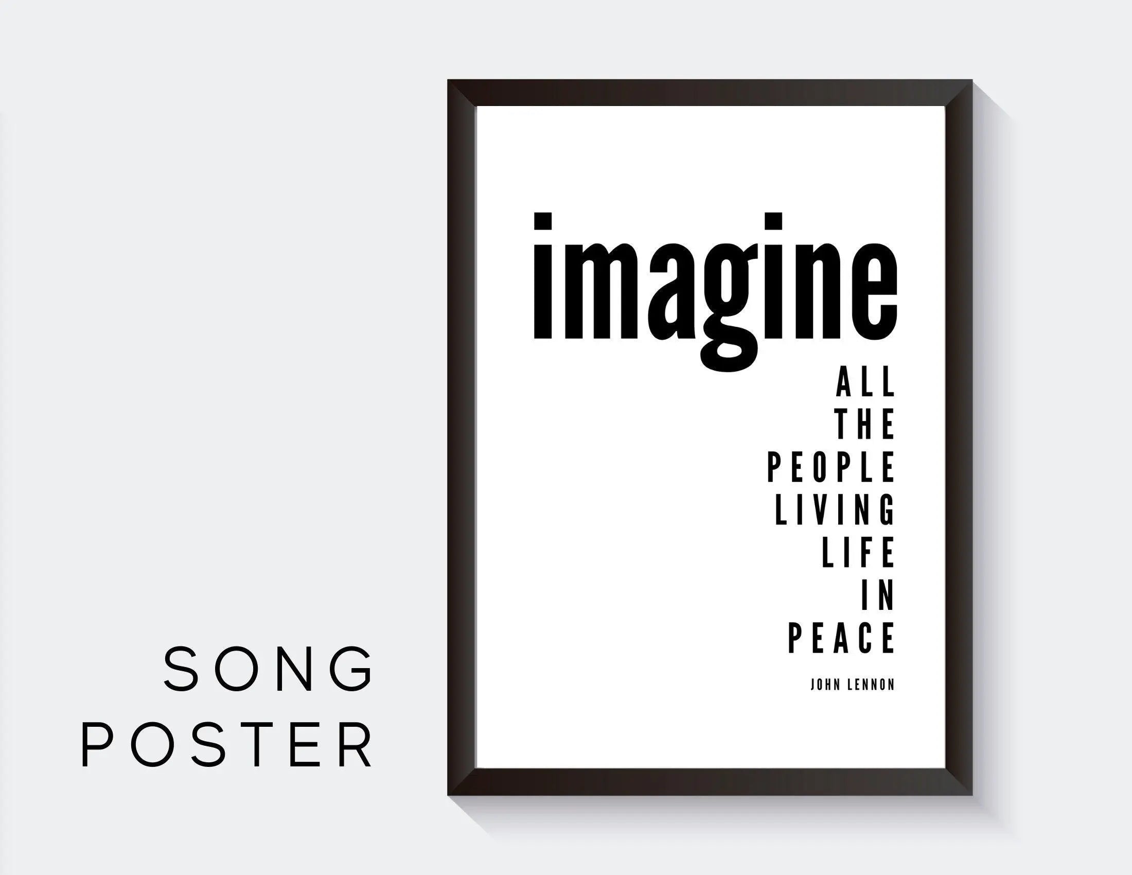 Poster Songtext | Imagine | John Lennon | Peace - Roo's Gift Shop
