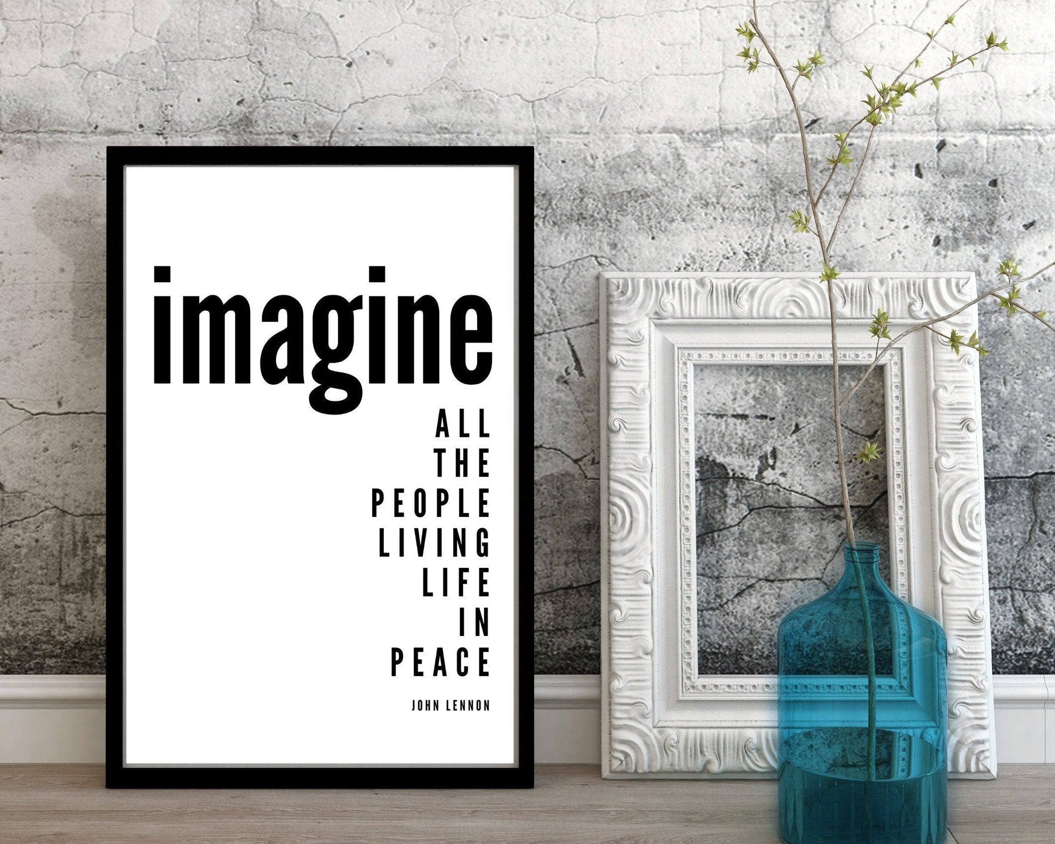 Poster Songtext | Imagine | John Lennon | Peace - Roo's Gift Shop