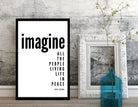 Poster Songtext | Imagine | John Lennon | Peace - Roo's Gift Shop