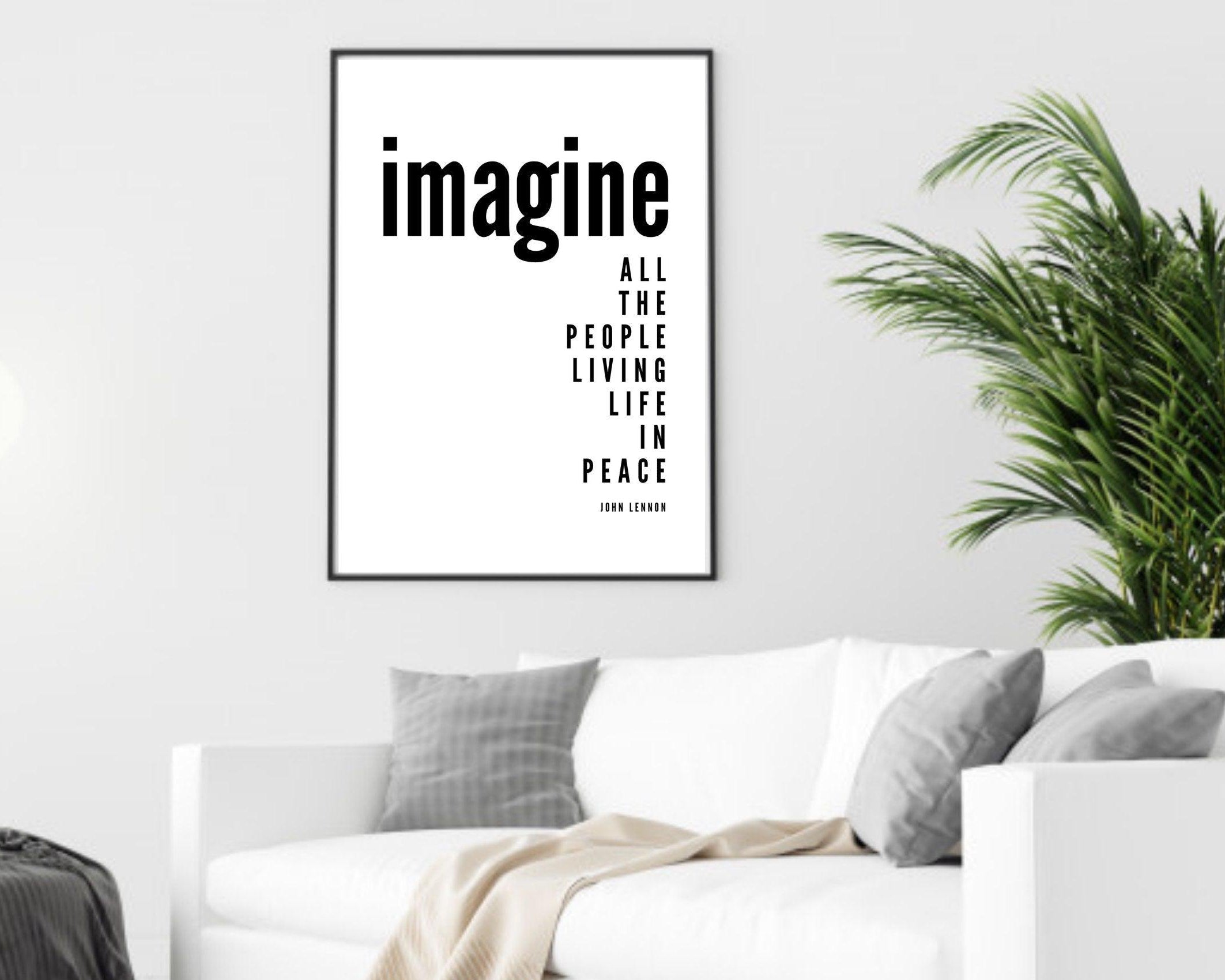 Poster Songtext | Imagine | John Lennon | Peace - Roo's Gift Shop