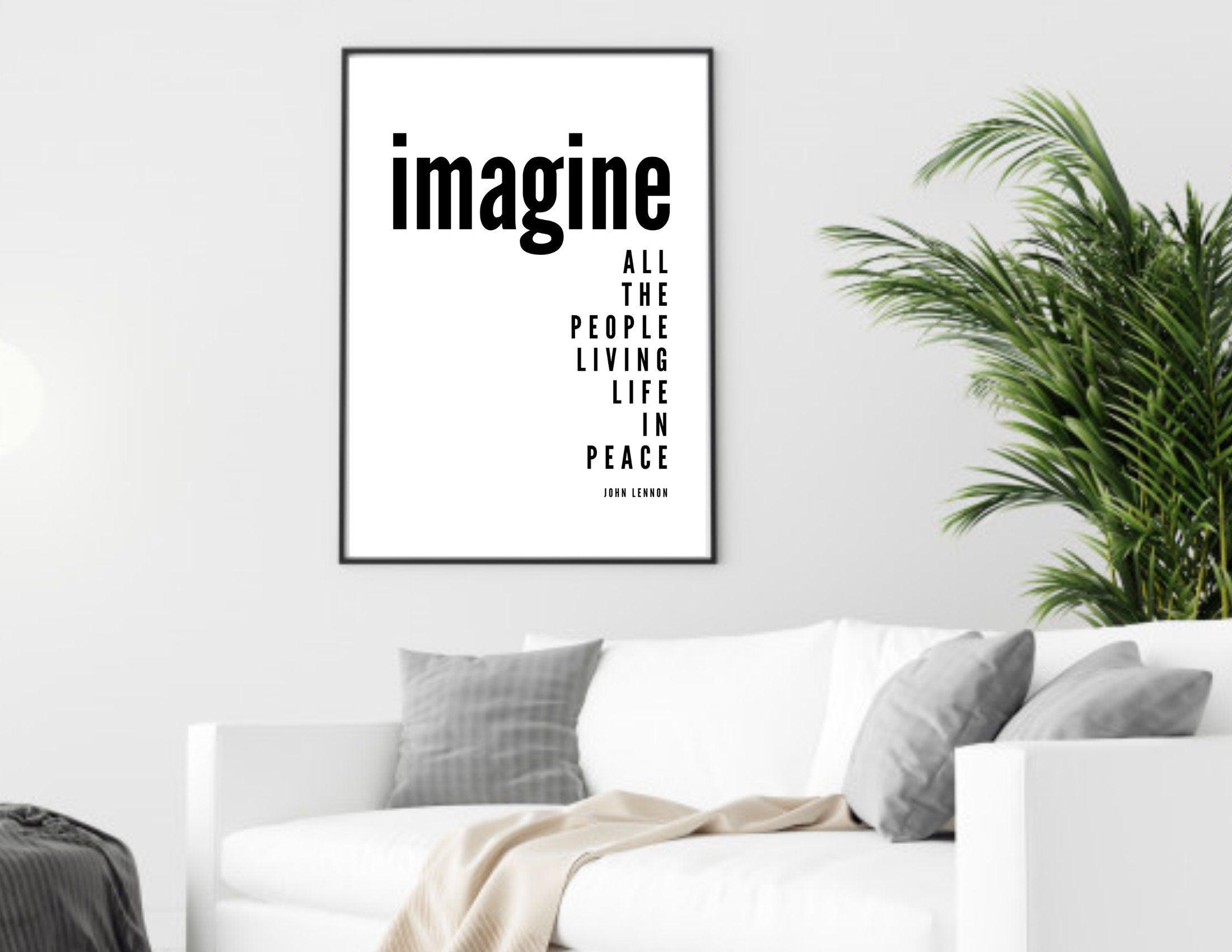 Poster Songtext | Imagine | John Lennon | Peace - Roo's Gift Shop