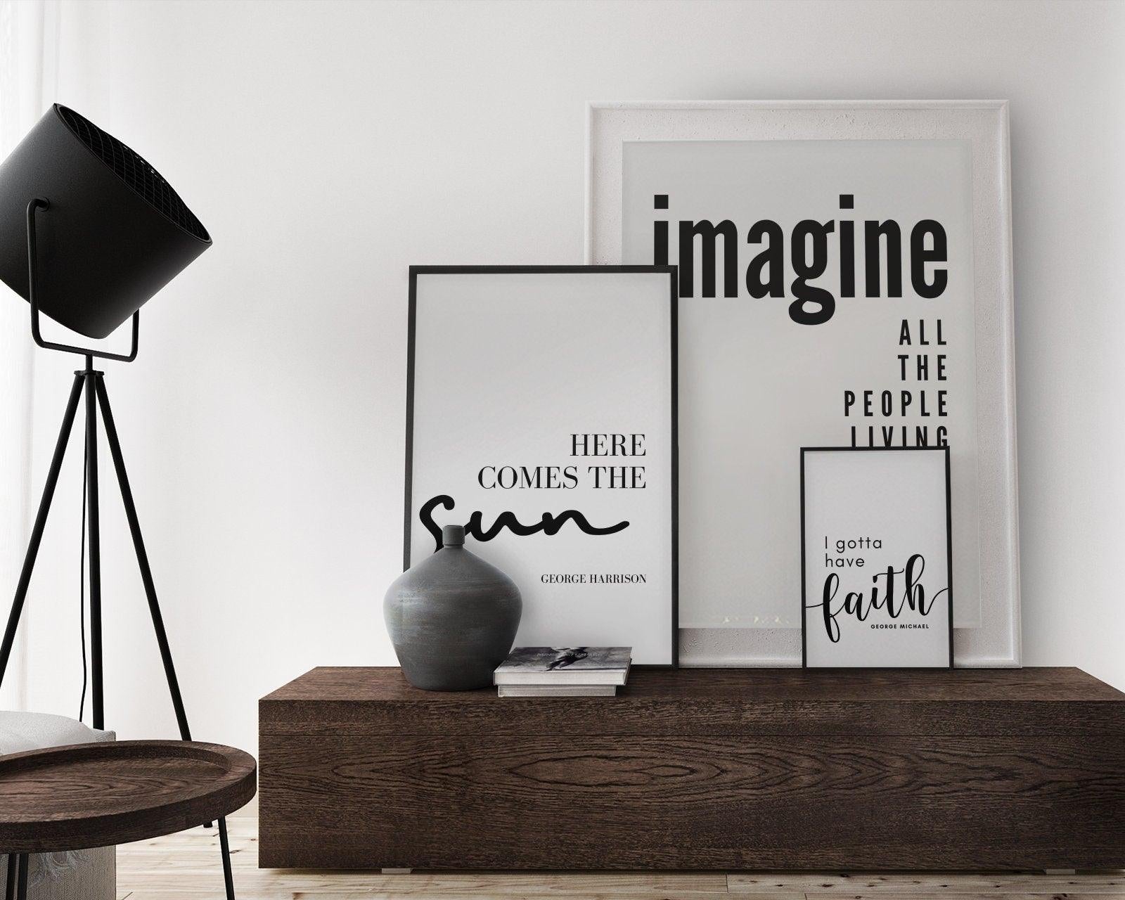 Poster Songtext | Imagine | John Lennon | Peace - Roo's Gift Shop