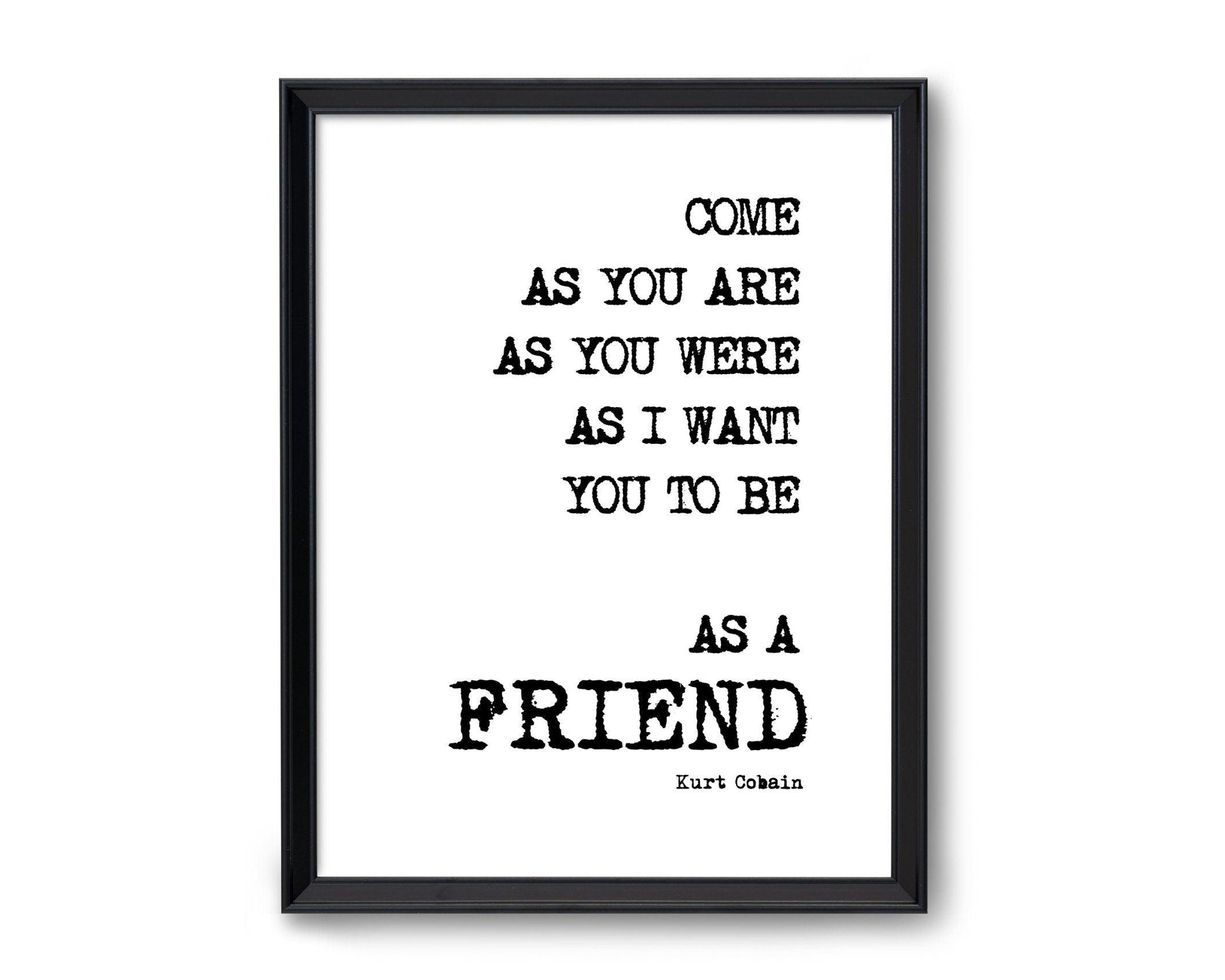 Poster Songtext | Kurt Cobain | Nirvana | Come as you are - Roo's Gift Shop