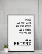 Poster Songtext | Kurt Cobain | Nirvana | Come as you are - Roo's Gift Shop