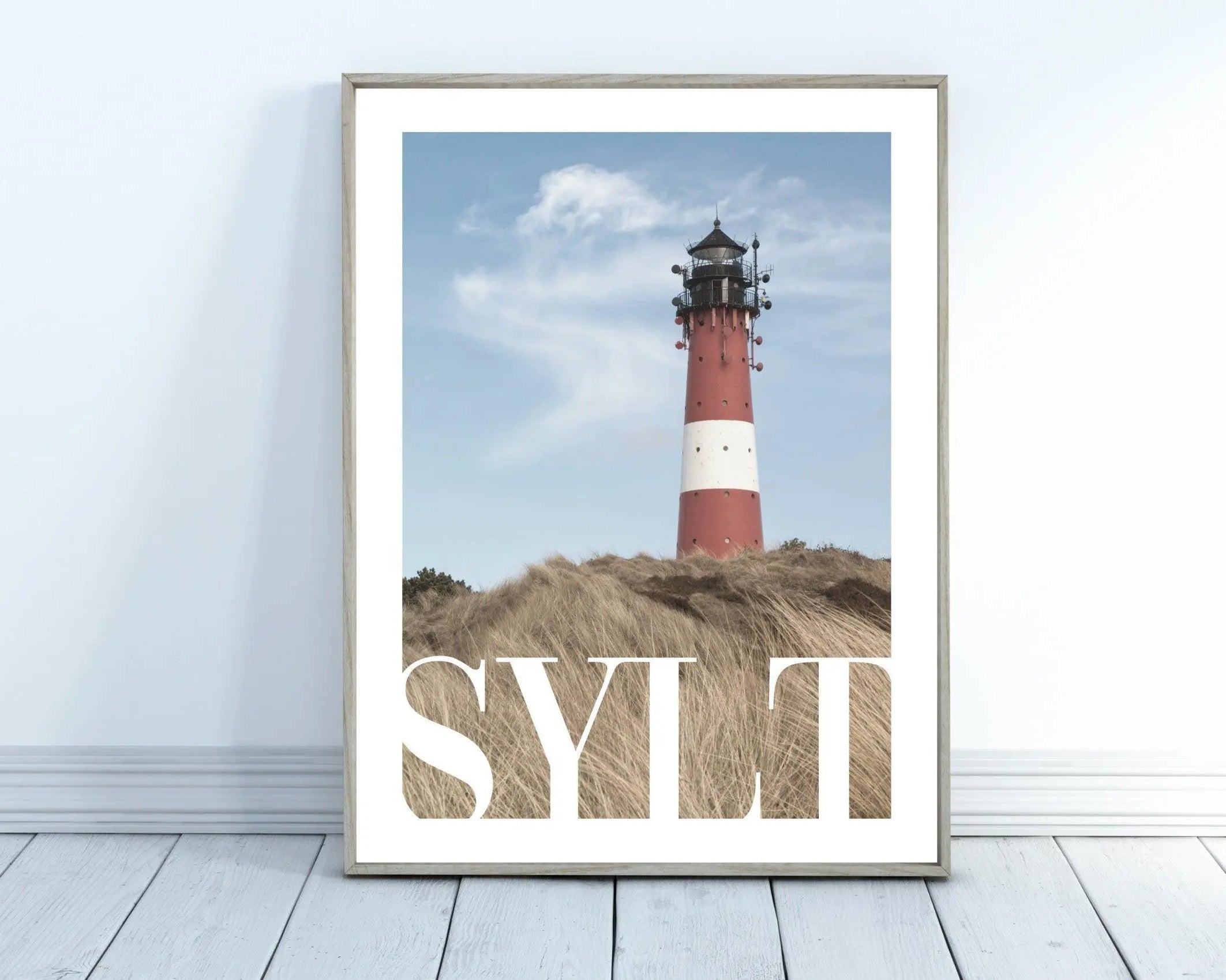 Poster SYLT | Stand | Leuchtturm | maritime Wand Deko - Roo's Gift Shop