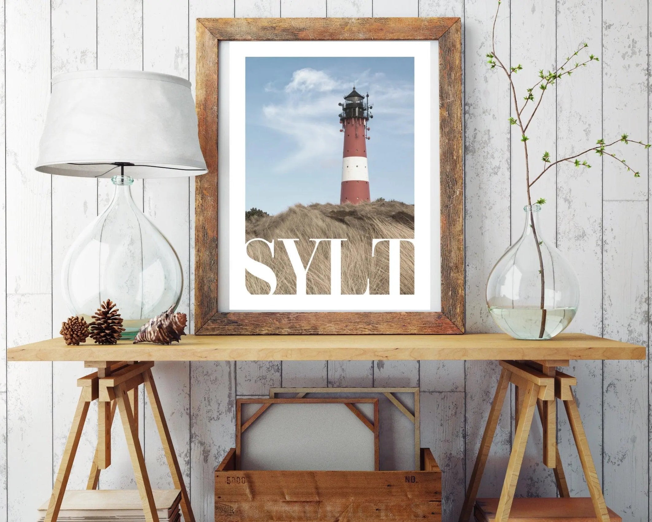 Poster SYLT | Stand | Leuchtturm | maritime Wand Deko - Roo's Gift Shop
