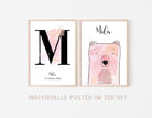 Poster zur Geburt | 2er-Set | Taufgeschenk | personalisiert - Roo's Gift Shop