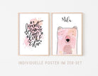 Poster zur Geburt | 2er-Set | Taufgeschenk | personalisiert - Roo's Gift Shop