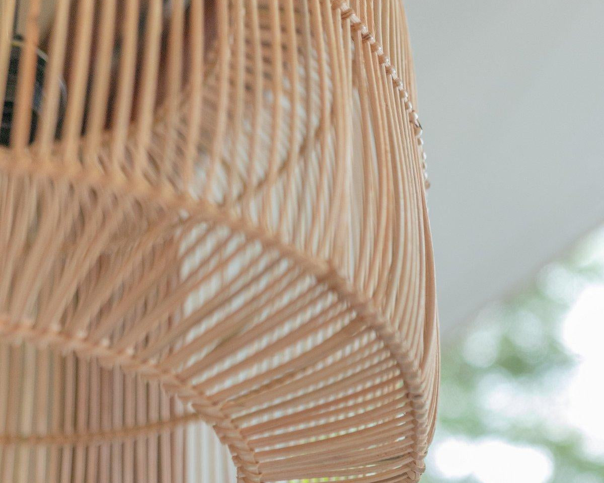 Rattanlampe | Boho Lampenschirm | Pendelleuchte LIKU (2 Größen) - Roo's Gift Shop