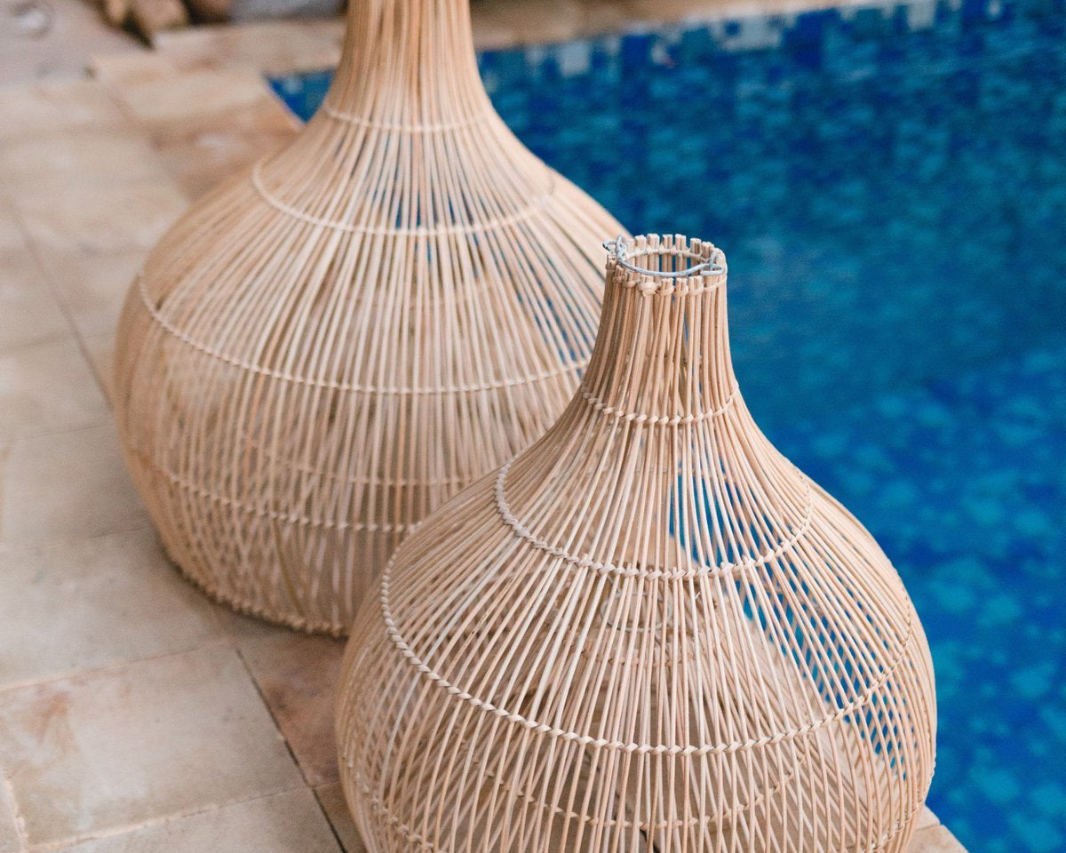 Rattanlampe | Lampenschirm | Pendelleuchte ALAM 40/50 cm - Roo's Gift Shop