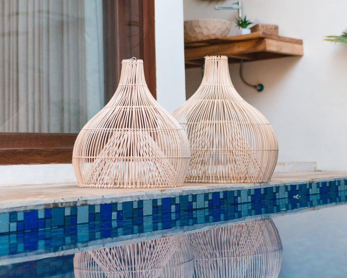 Rattanlampe | Lampenschirm | Pendelleuchte ALAM 40/50 cm - Roo's Gift Shop