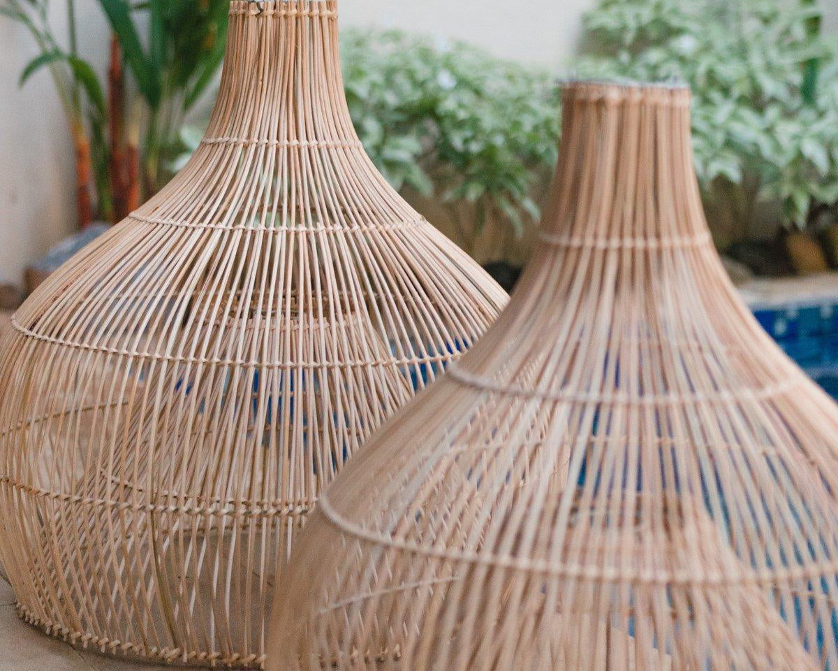 Rattanlampe | Lampenschirm | Pendelleuchte ALAM 40/50 cm - Roo's Gift Shop