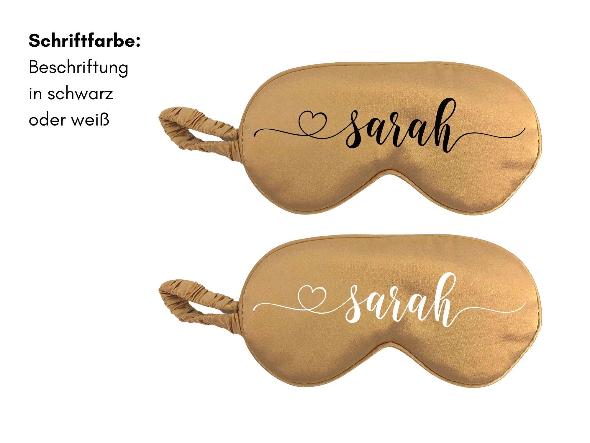 Schlafmaske | Reine Seide | Personalisierbar | gold - Roo's Gift Shop