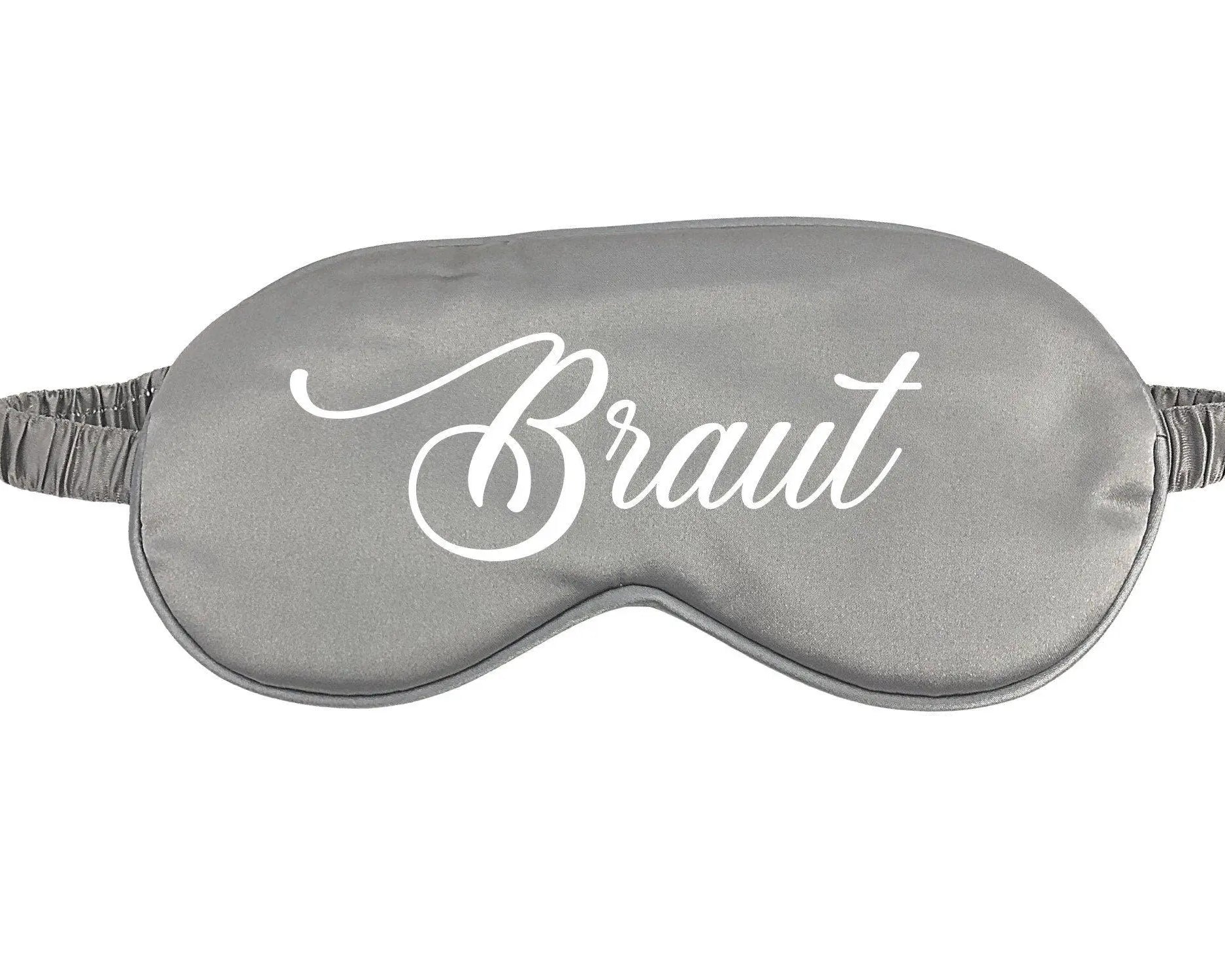 Schlafmaske | Reine Seide | Personalisierbar | silbergrau - Roo's Gift Shop