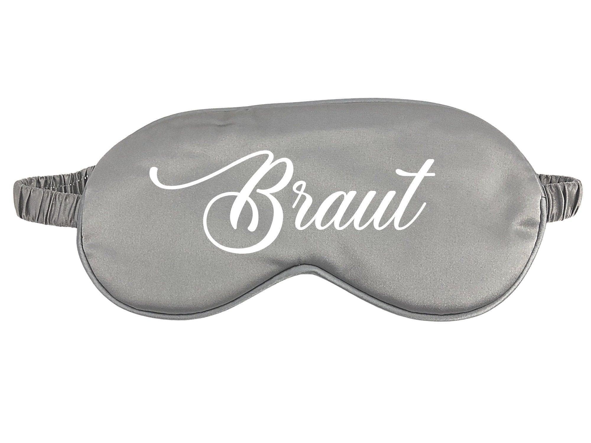 Schlafmaske | Reine Seide | Personalisierbar | silbergrau - Roo's Gift Shop