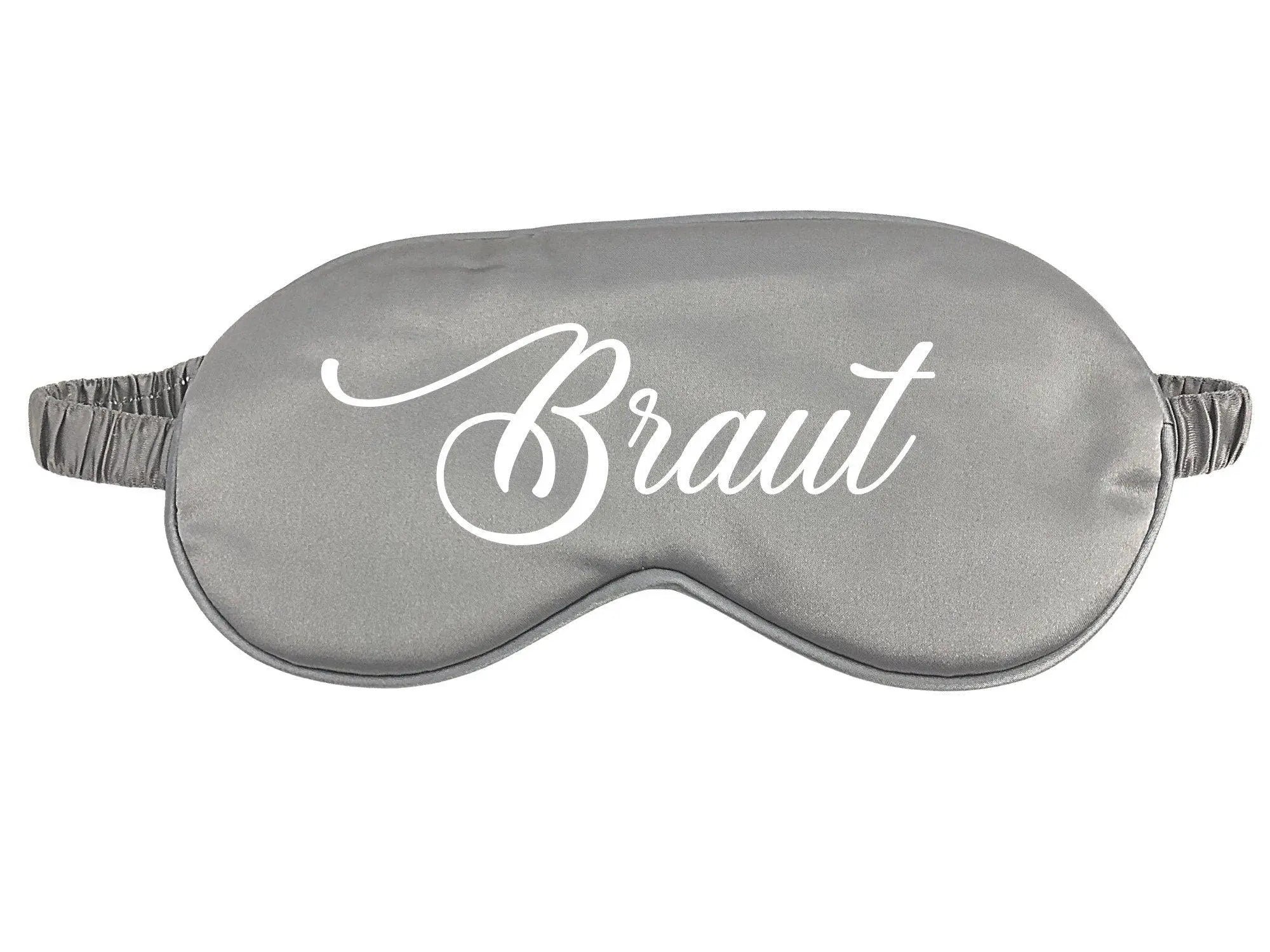 Schlafmaske | Reine Seide | Personalisierbar | silbergrau - Roo's Gift Shop