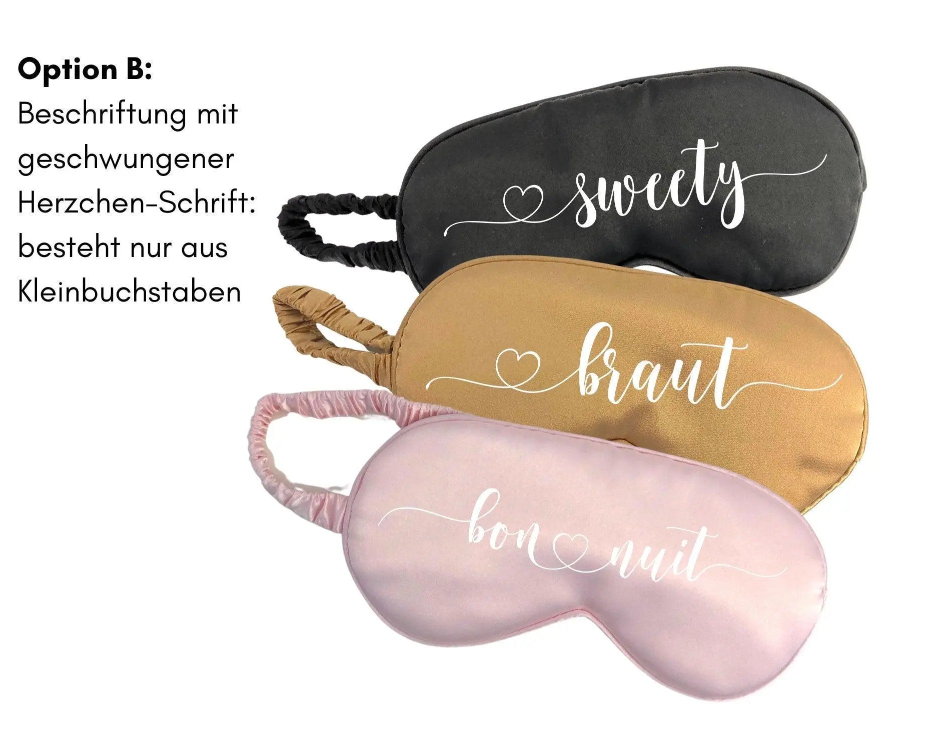 Schlafmaske | Reine Seide | Personalisierbar | silbergrau - Roo's Gift Shop