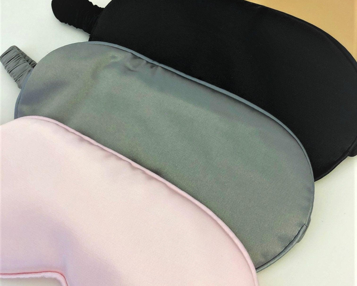 Schlafmaske | Reine Seide | Personalisierbar | silbergrau - Roo's Gift Shop