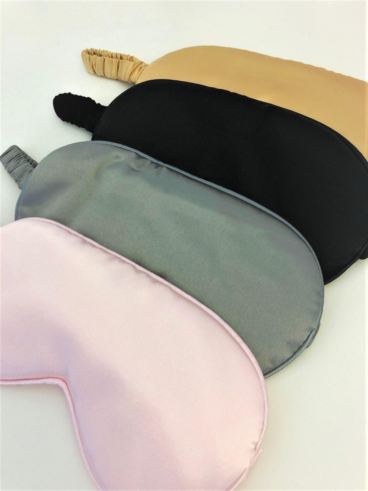 Schlafmaske | Reine Seide | Personalisierbar | silbergrau - Roo's Gift Shop