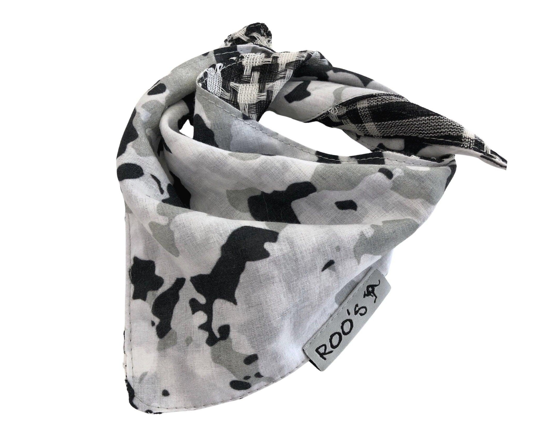 Schwarz weißes Wende Hunde Halstuch | Bandana | Gr. S - Roo's Gift Shop